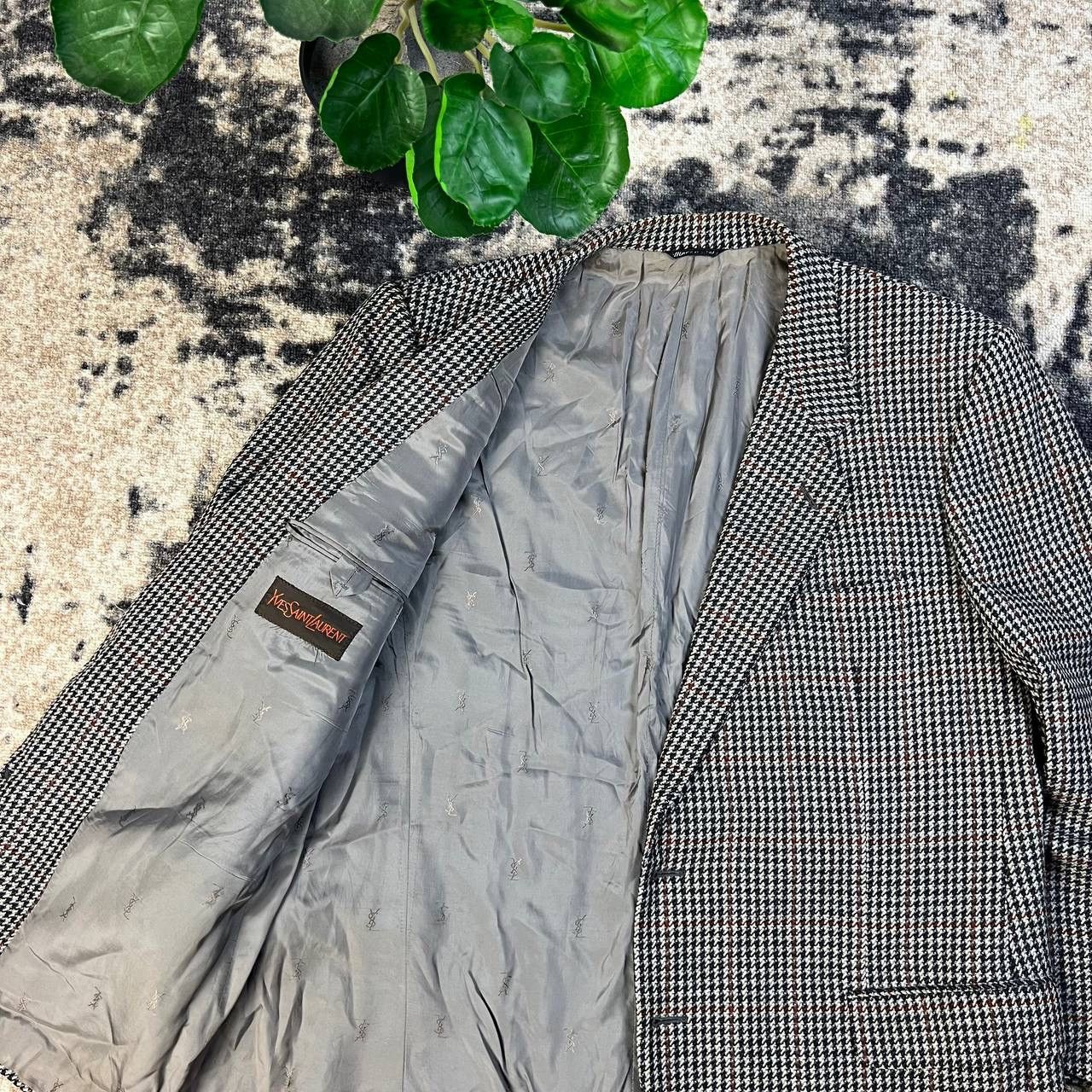 Yves Saint Laurent Yves Saint Laurent Luxury Vintage 90s Checkered Blazer Size 50R - 4 Thumbnail