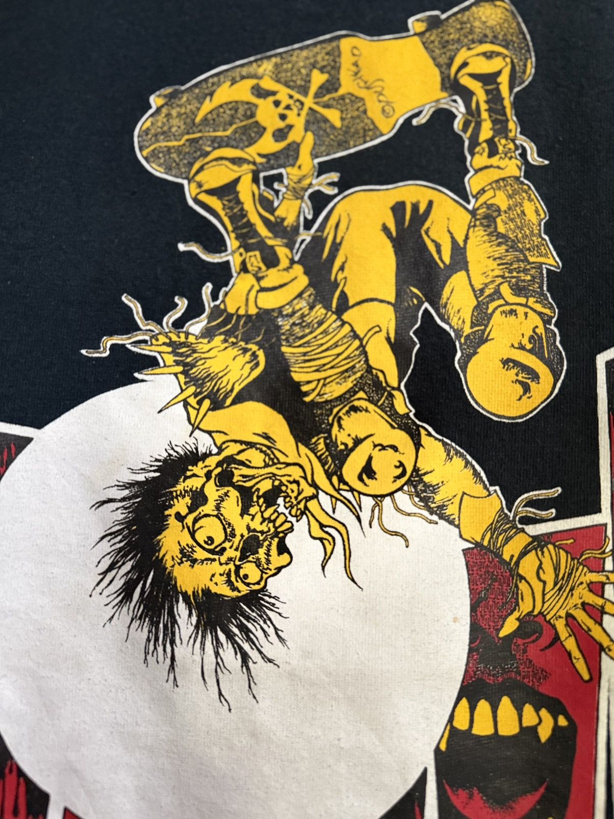 Hook-Ups Vintage 90s Thrasher Mag Pushead Skateboard Faded Tee Size US M / EU 48-50 / 2 - 4 Thumbnail
