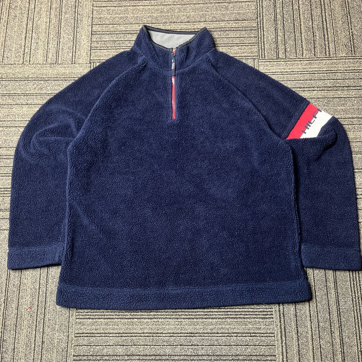 Tommy Hilfiger Y2K Tommy Hilfiger Fleece Quarter Zip Sweatshirt Navy Rare Size US XL / EU 56 / 4 - 1 Thumbnail
