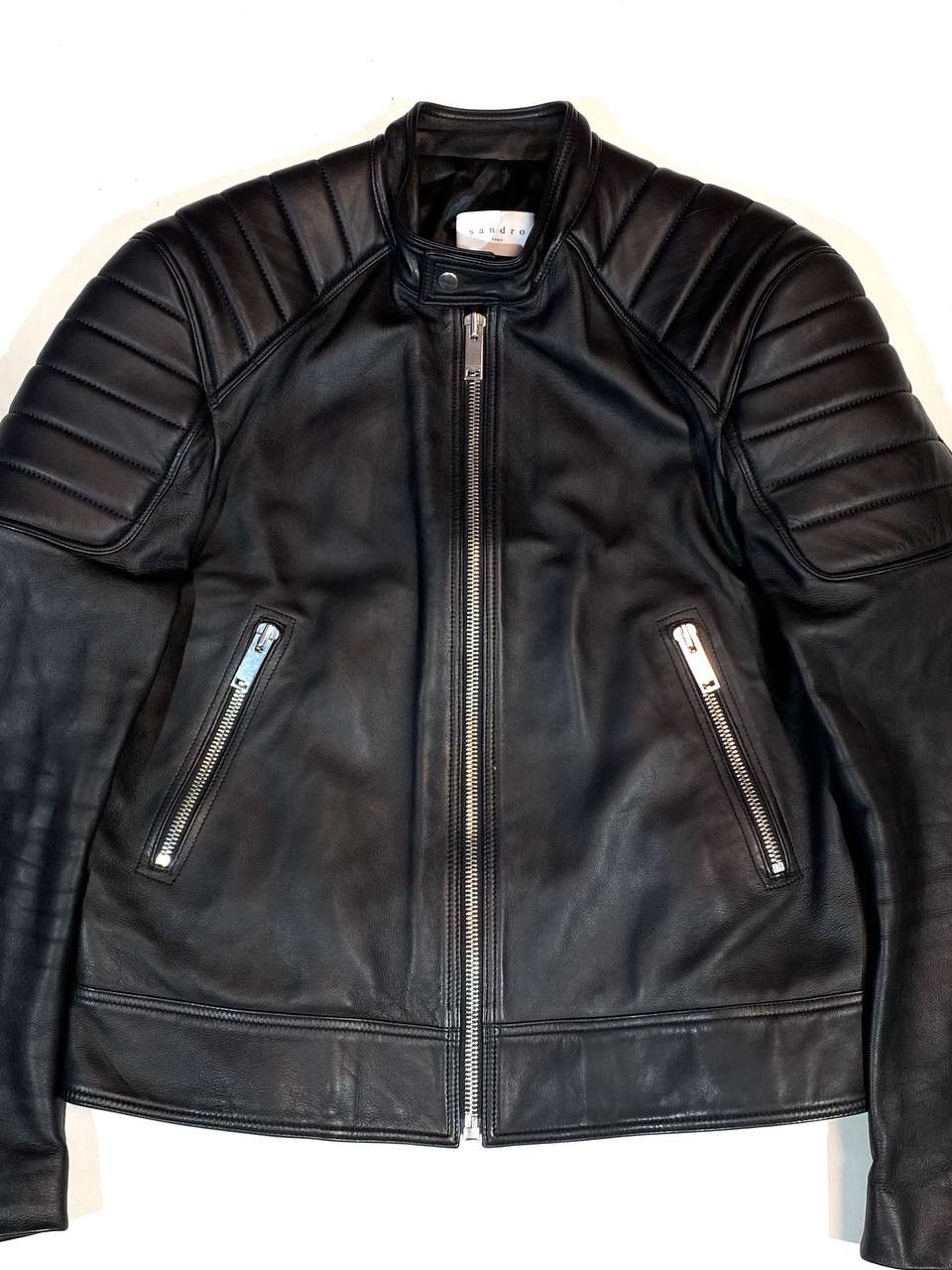 Sandro Sandro Paris Men Leather Jacket Black Biker Motorcycle Rac Size US M / EU 48-50 / 2 - 7 Thumbnail