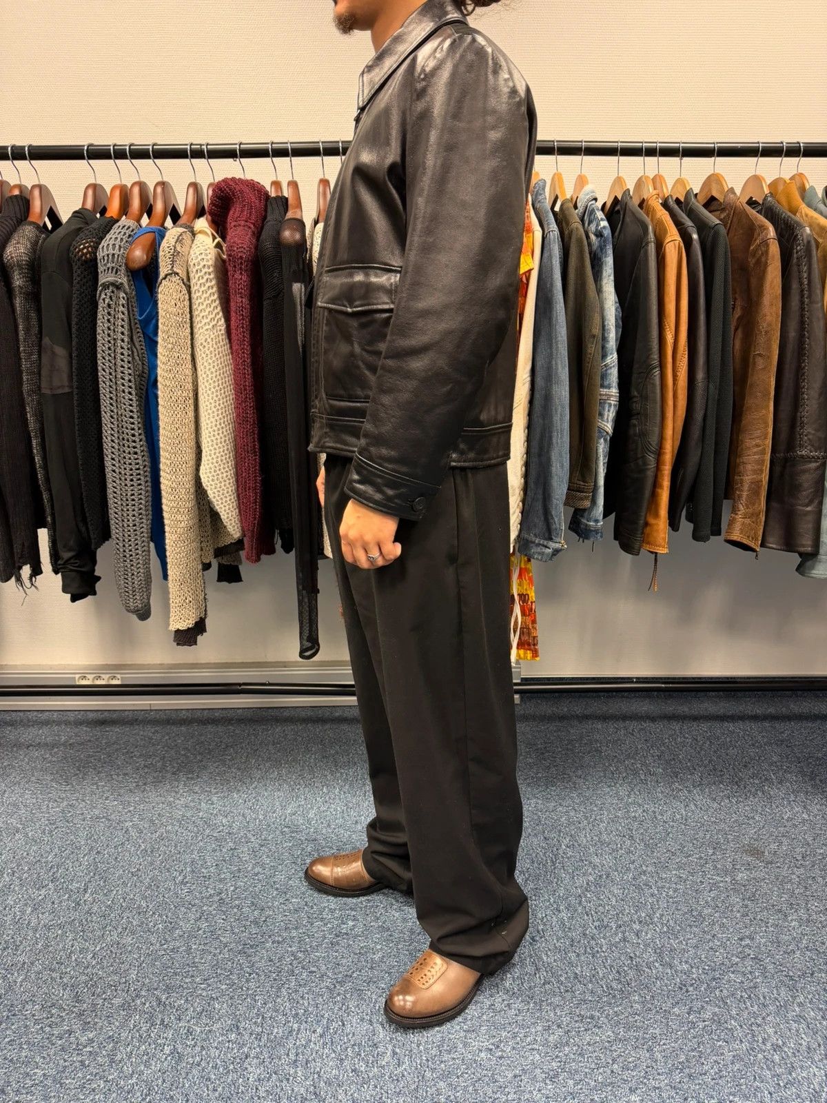 Valentino Valentino Late 90’s Glossy SheepSkin Leather Bomber Jacket Size US M / EU 48-50 / 2 - 3 Thumbnail