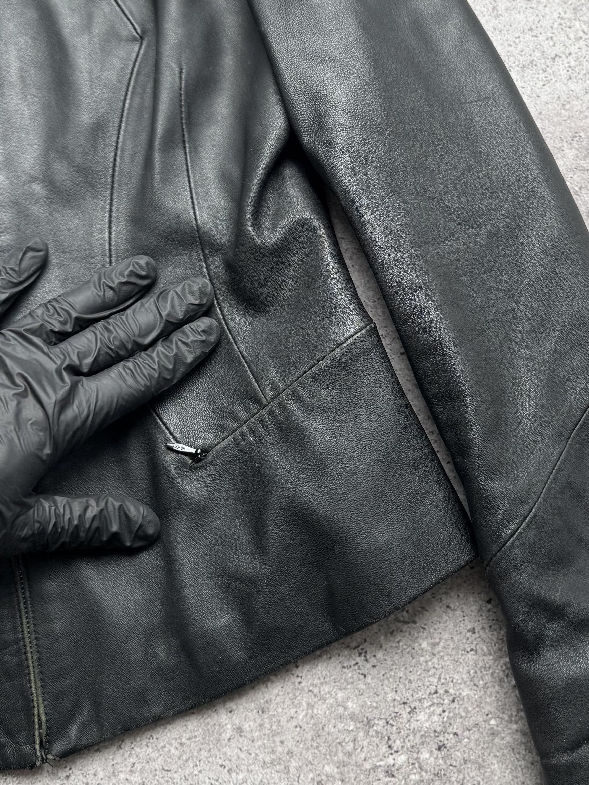 Vintage Cropped Leather Jacket C2(V490)