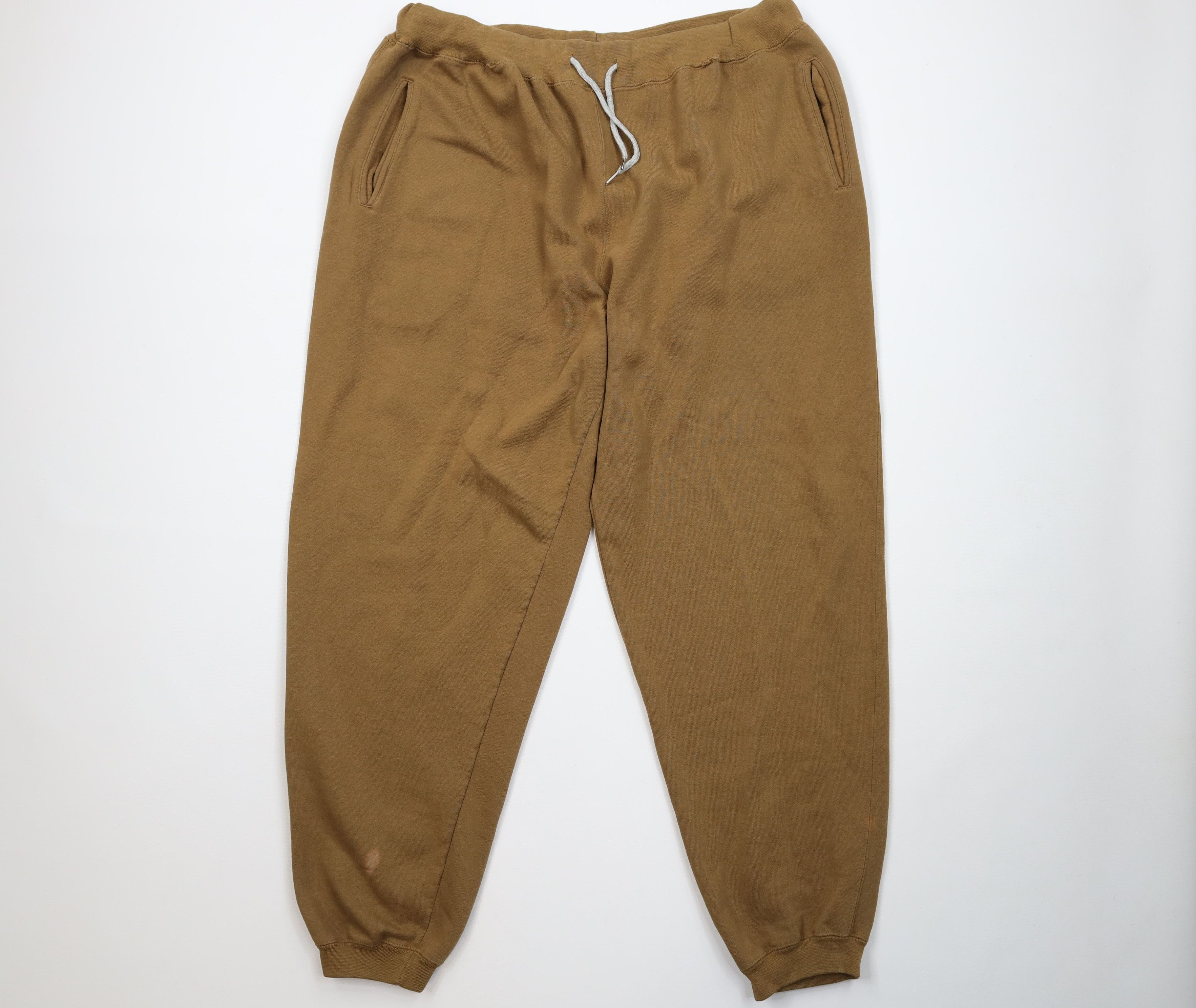 Vintage Vintage 90s Streetwear Blank Sweatpants Joggers Pants Brown Size US 38 / EU 54 - 1 Thumbnail