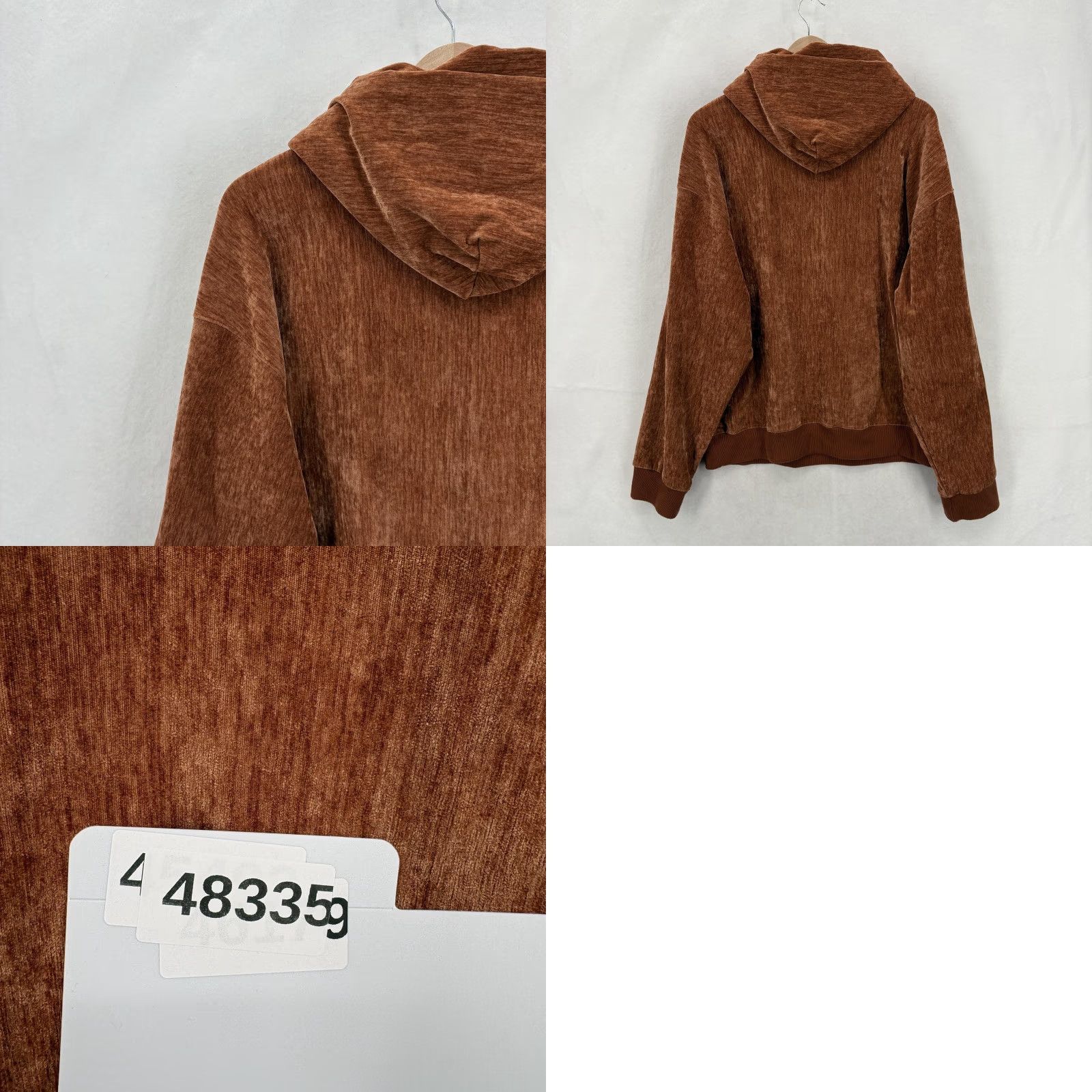 Velvet Super Massive Luxury Hoodie Mens Medium Brown Velvet Pullover Relaxed Stretch Size US M / EU 48-50 / 2 - 8 Thumbnail