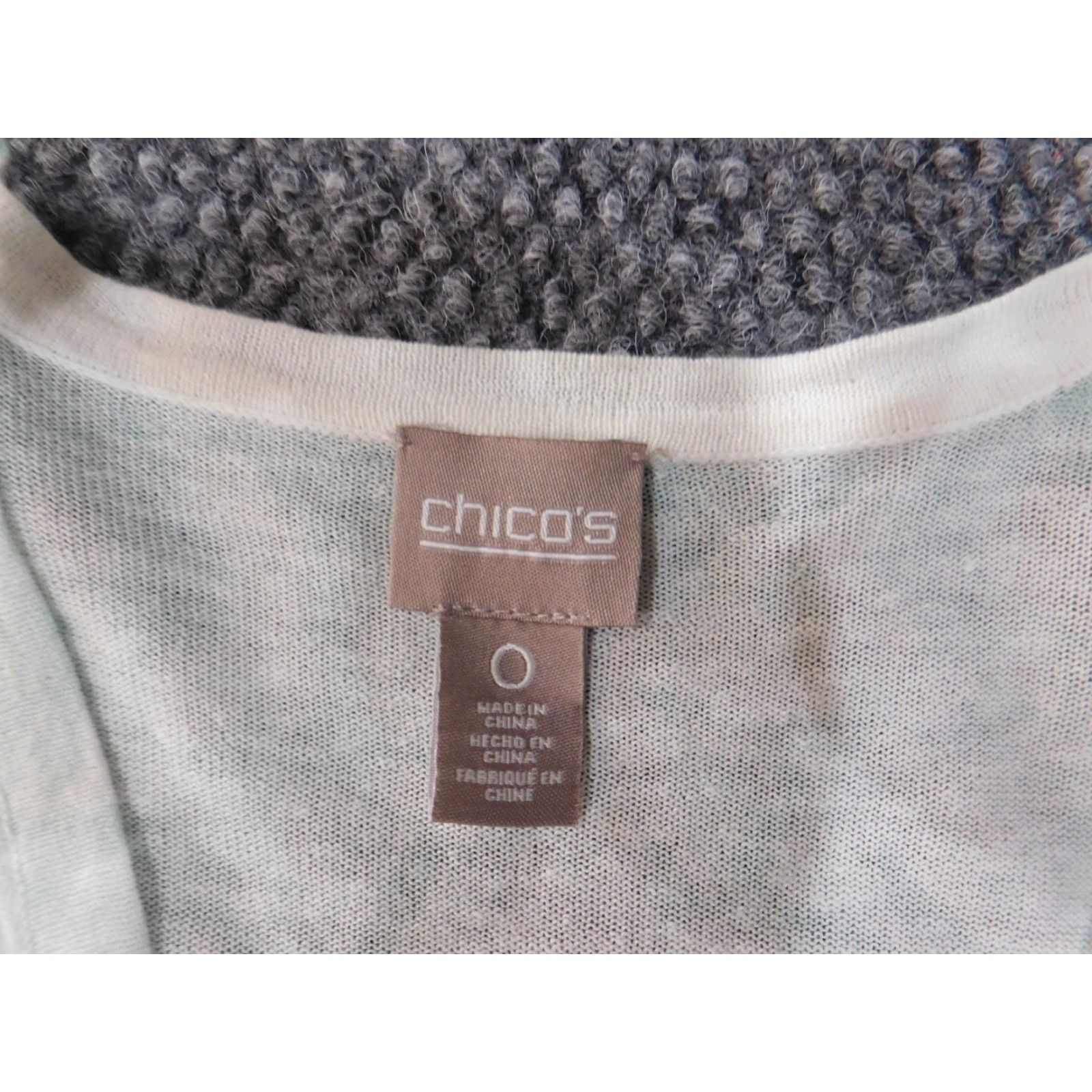 Vintage Chicos Cardigan Shirt Womens Blue Floral Open-Knit Stretch Long Sleeve Crew Neck Size 0 Regular Winter Modern Cotton Rayon Knit Vintage No Size XS / US 0-2 / IT 36-38 - 5 Thumbnail