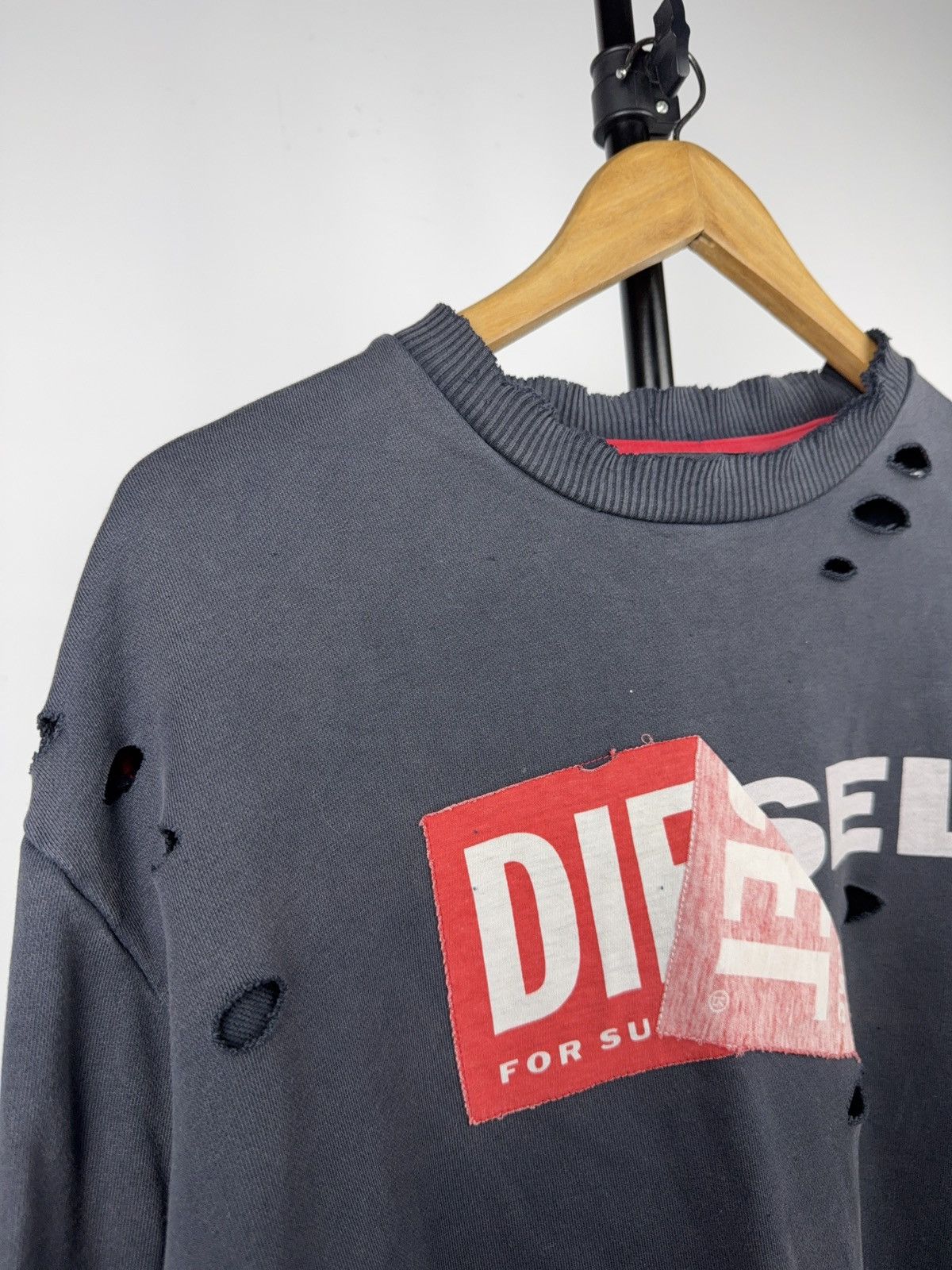 Diesel Diesel Big Logo Distressed Logo Destroyed Grunge Sweatshirt Size US M / EU 48-50 / 2 - 2 Thumbnail