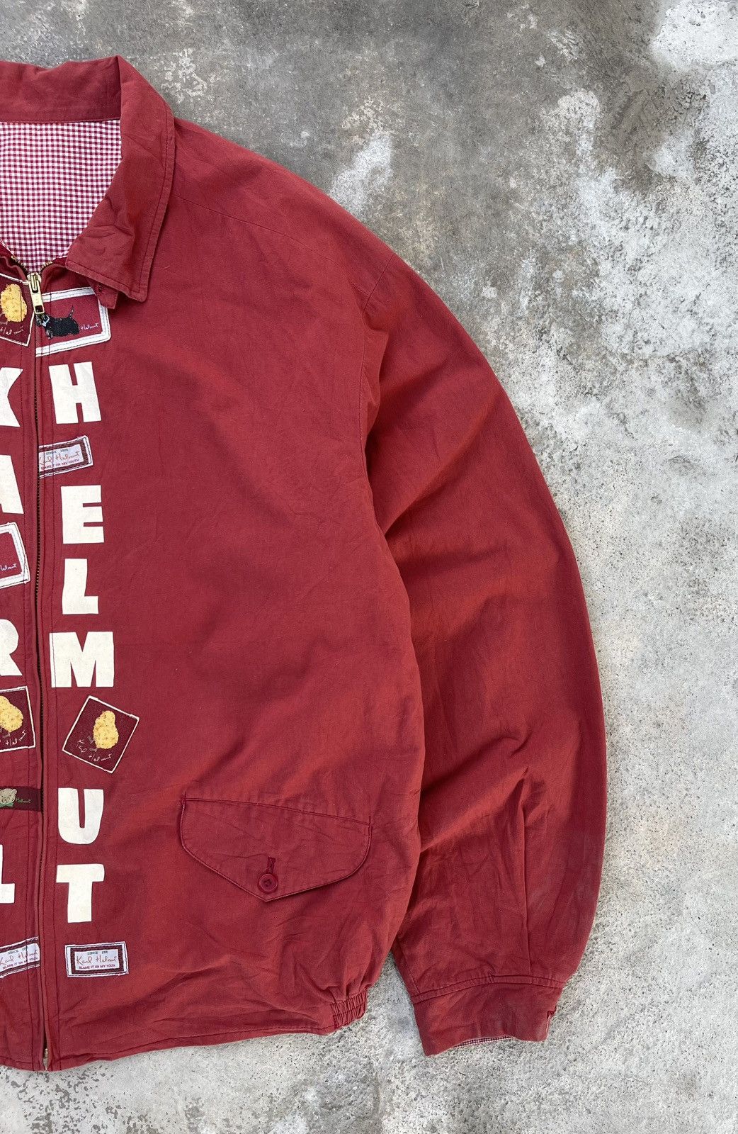 Japanese Brand × Karl Helmut 🔥Vintage 90s Karl Helmut Japan Patches Bomber Jacket Size US L / EU 52-54 / 3 - 6 Thumbnail