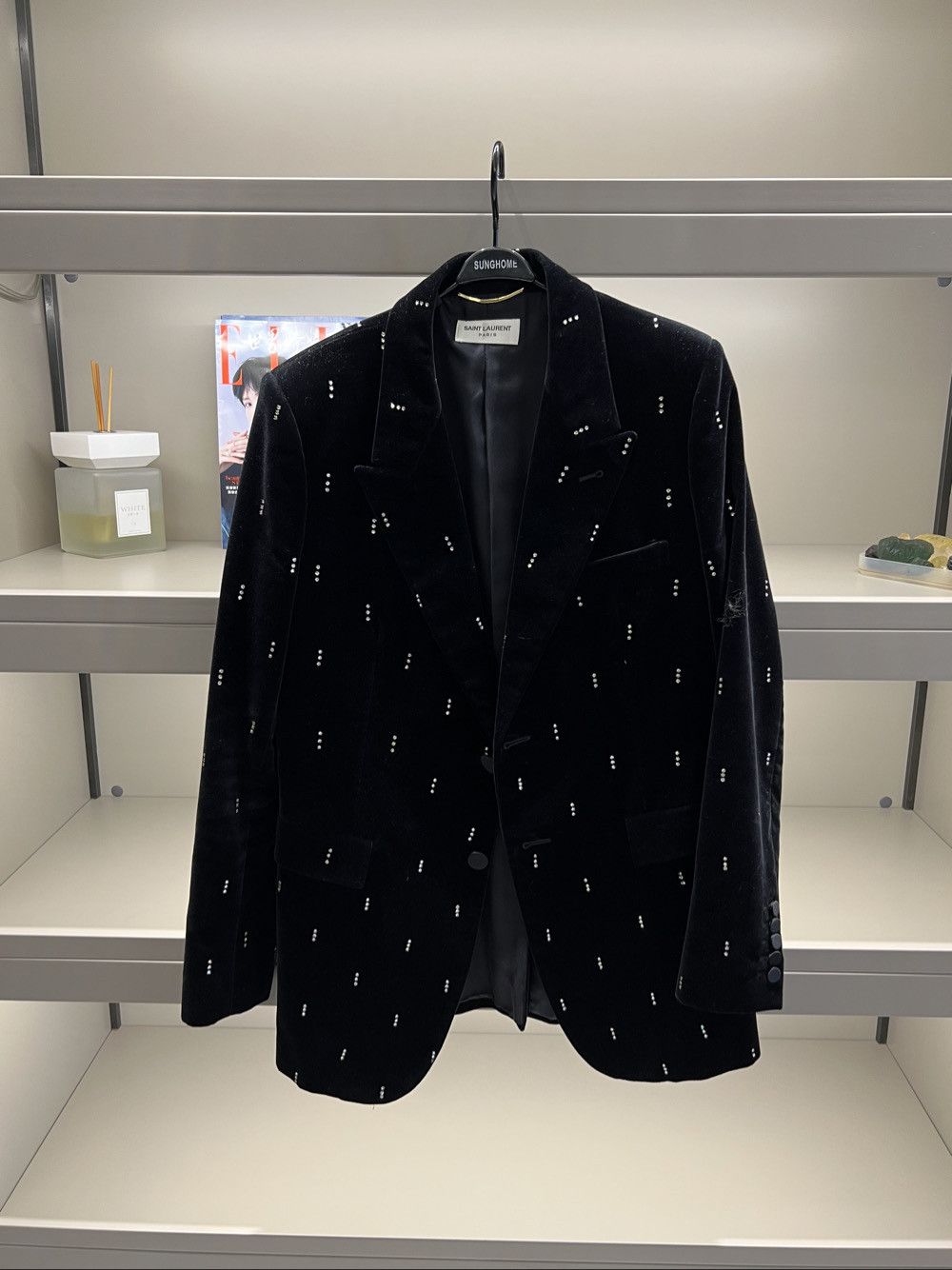 Saint Laurent Paris Saint Laurent Rhinestone Velvet Blazer Size 42 Size M / US 6-8 / IT 42-44 - 1 Thumbnail