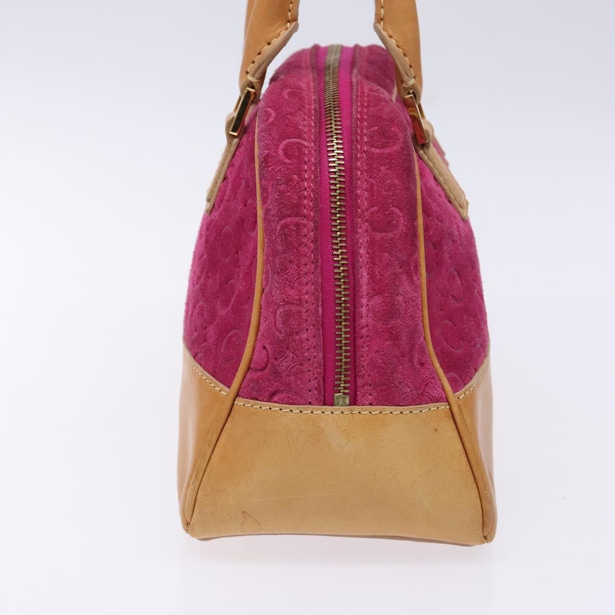 Celine CELINE C Macadam Canvas Hand Bag Suede Leather Purple Gold Size ONE SIZE - 4 Thumbnail