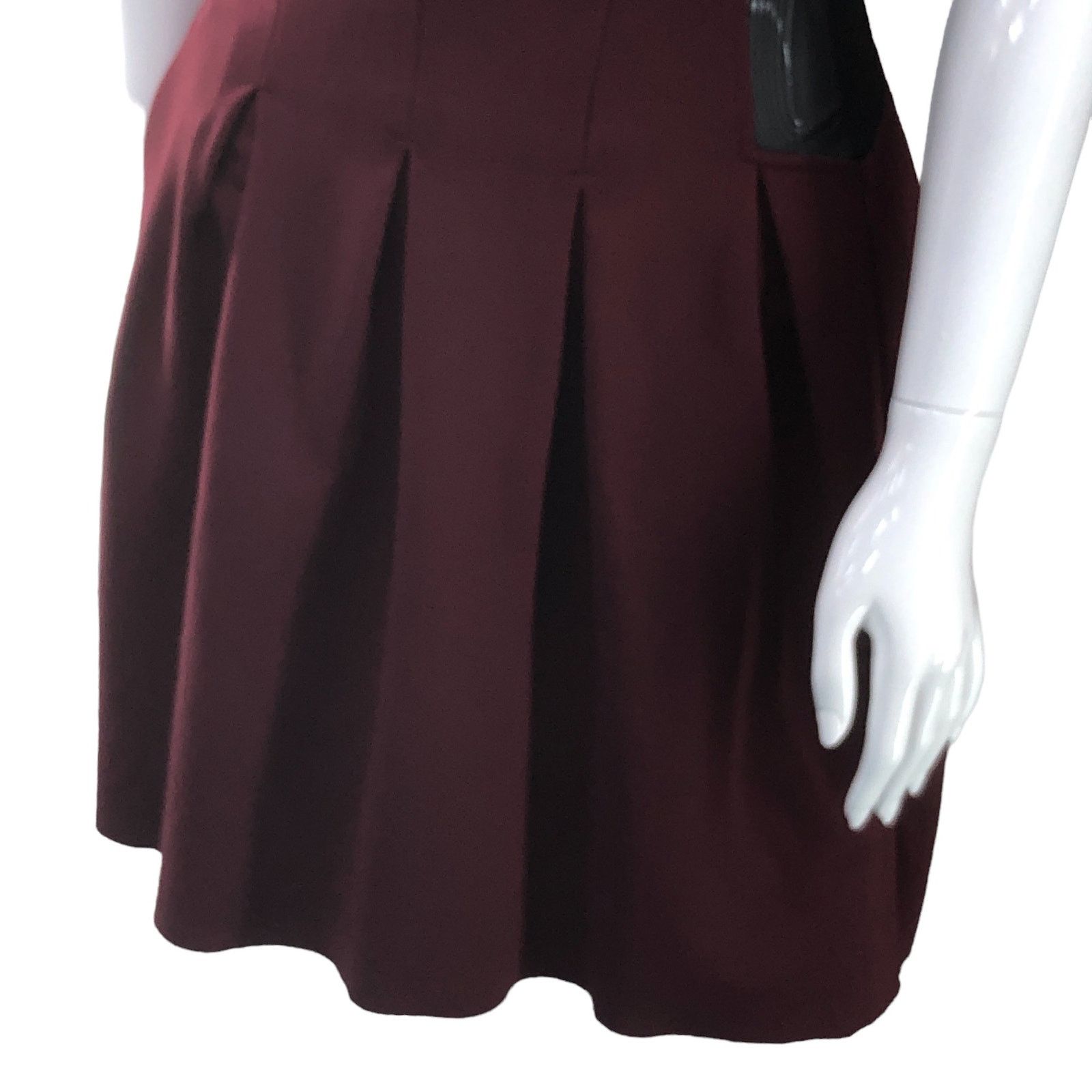 Maje Maje Size 2 Dress Maroon Black Mesh Cutouts Short Sleeve Size XS / US 0-2 / IT 36-38 - 4 Thumbnail