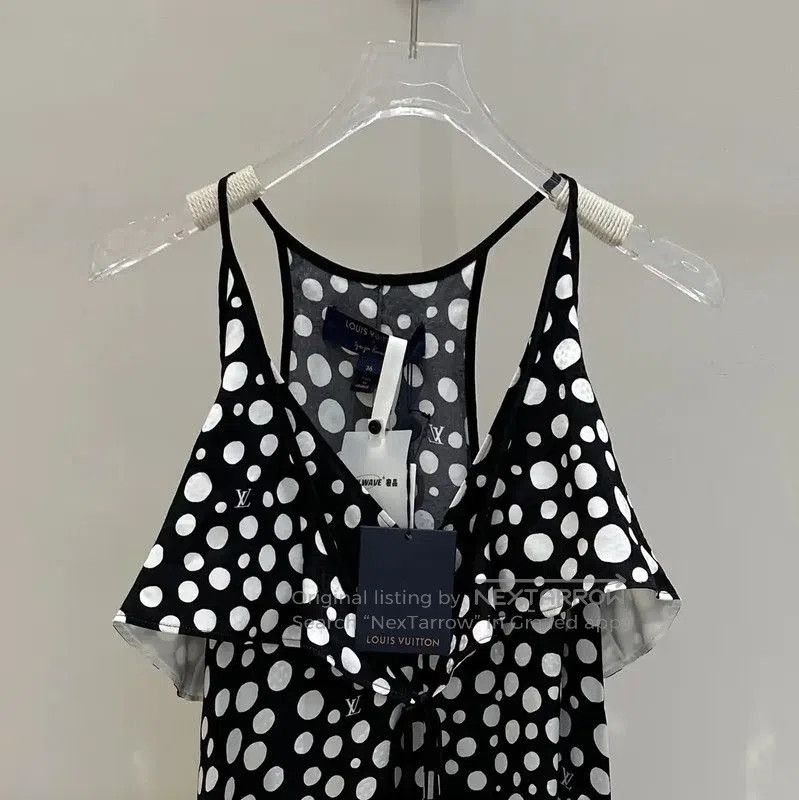 Louis Vuitton Louis Vuitton Black Polka Dot Silk Dress . Size S / US 4 / IT 40 - 2 Thumbnail