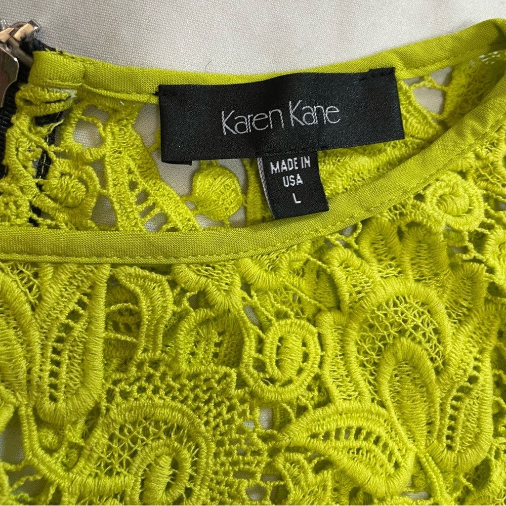 Other Karen Kane Yellow Green Cotton Sleeveless Crochet Top Size Size L / US 10 / IT 46 - 7 Thumbnail