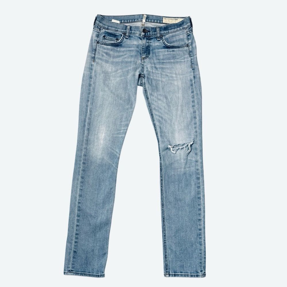 Rag & Bone Rag & Bone Dre Straight Leg Distressed Jeans In Langside Si Size 25" / US 0 / IT 36 - 2 Thumbnail