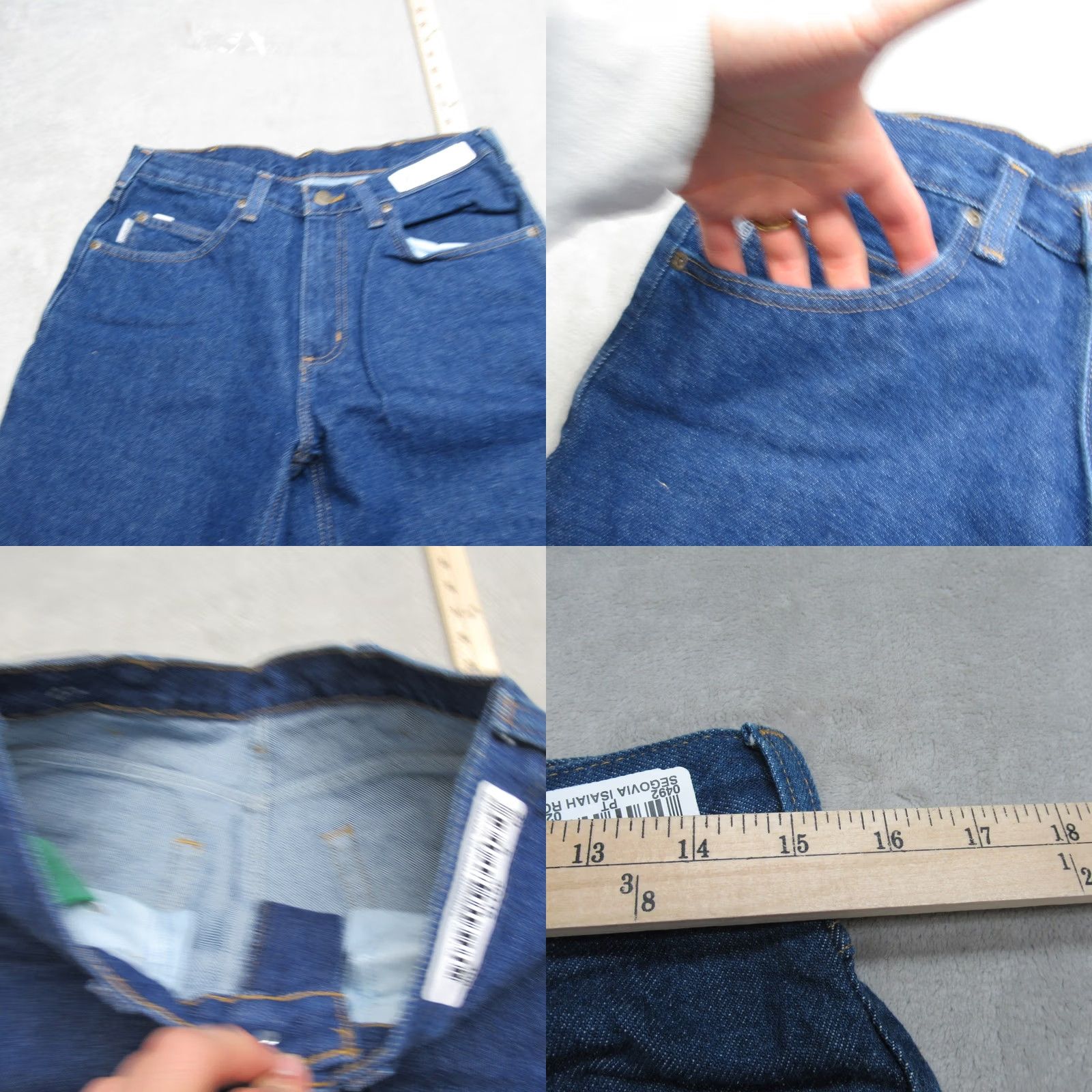 Carhartt Carhartt Jeans Mens 30x32 Medium Wash Denim Straight Leg Relaxed Fit Button Zip Fly 5-Pocket Solid Denim Cotton Size US 30 / EU 46 - 8 Thumbnail