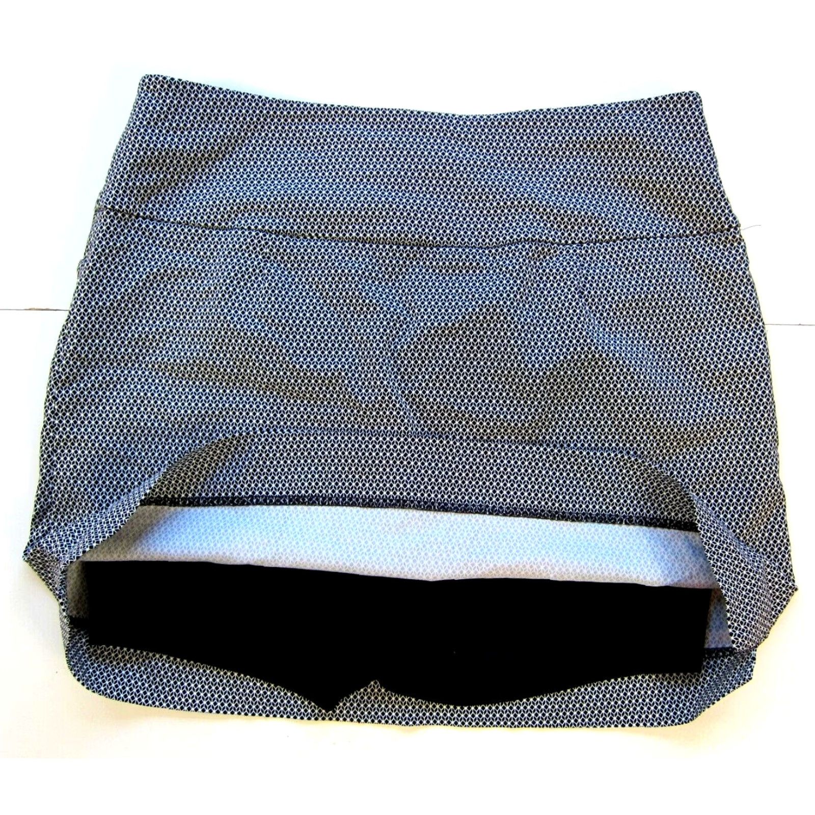 Vintage S.C. & CO. Black White Geometric Stretch Built In Shorts Pocket Skort Skirt XL Size 40" / US 18 - 7 Thumbnail