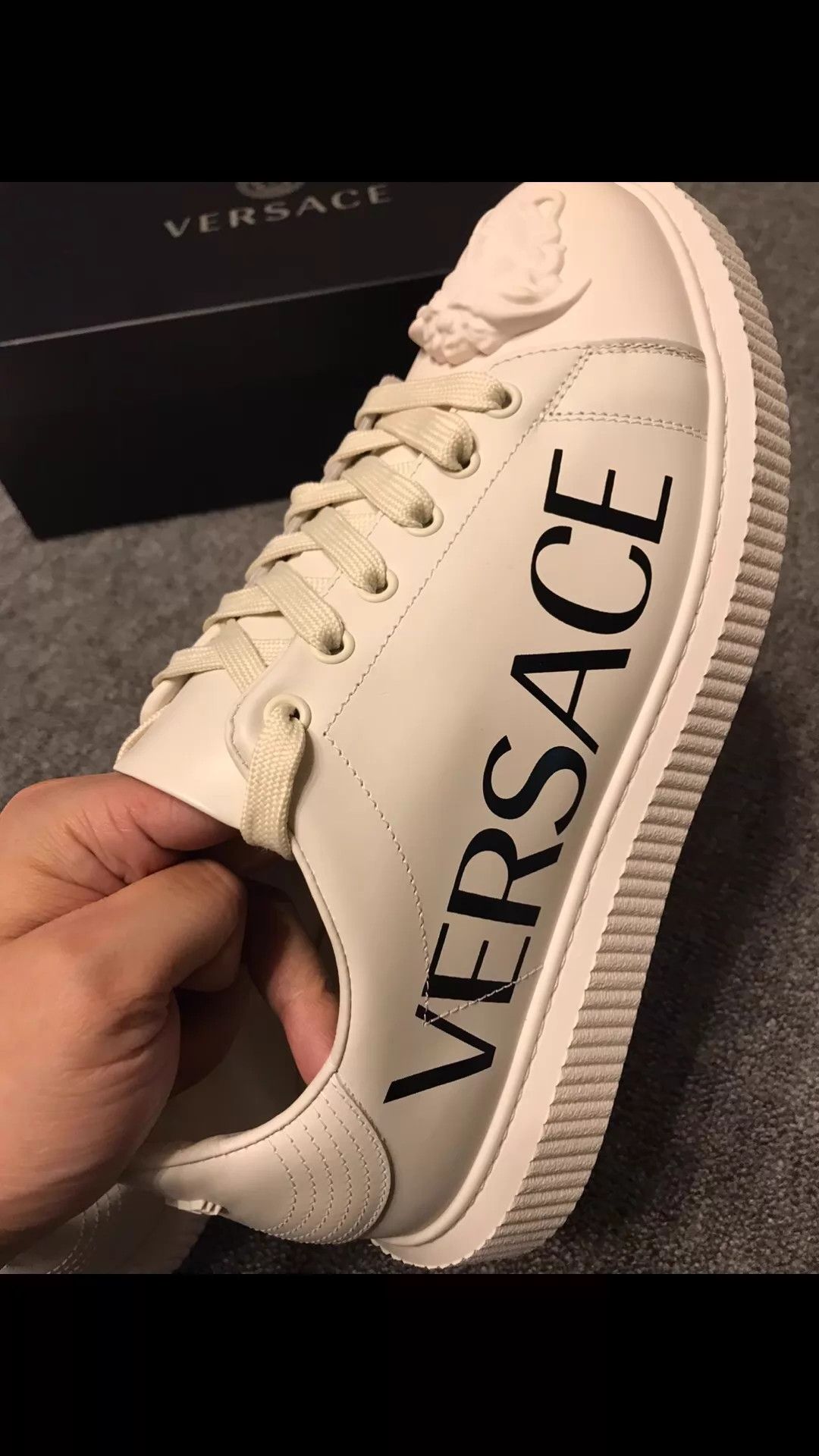 Versace VERSACE White Leather Platform 3D Medusa 42 O/S Size US 9 / EU 42 - 5 Thumbnail