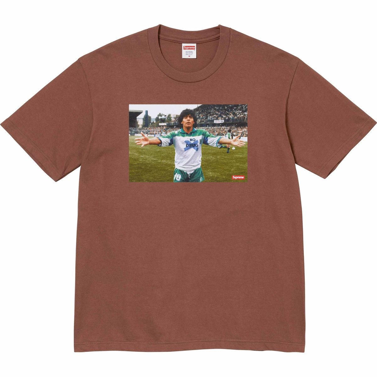 image of Diego Maradona x Supreme Maradona Tee in Brown, Men's (Size Small)