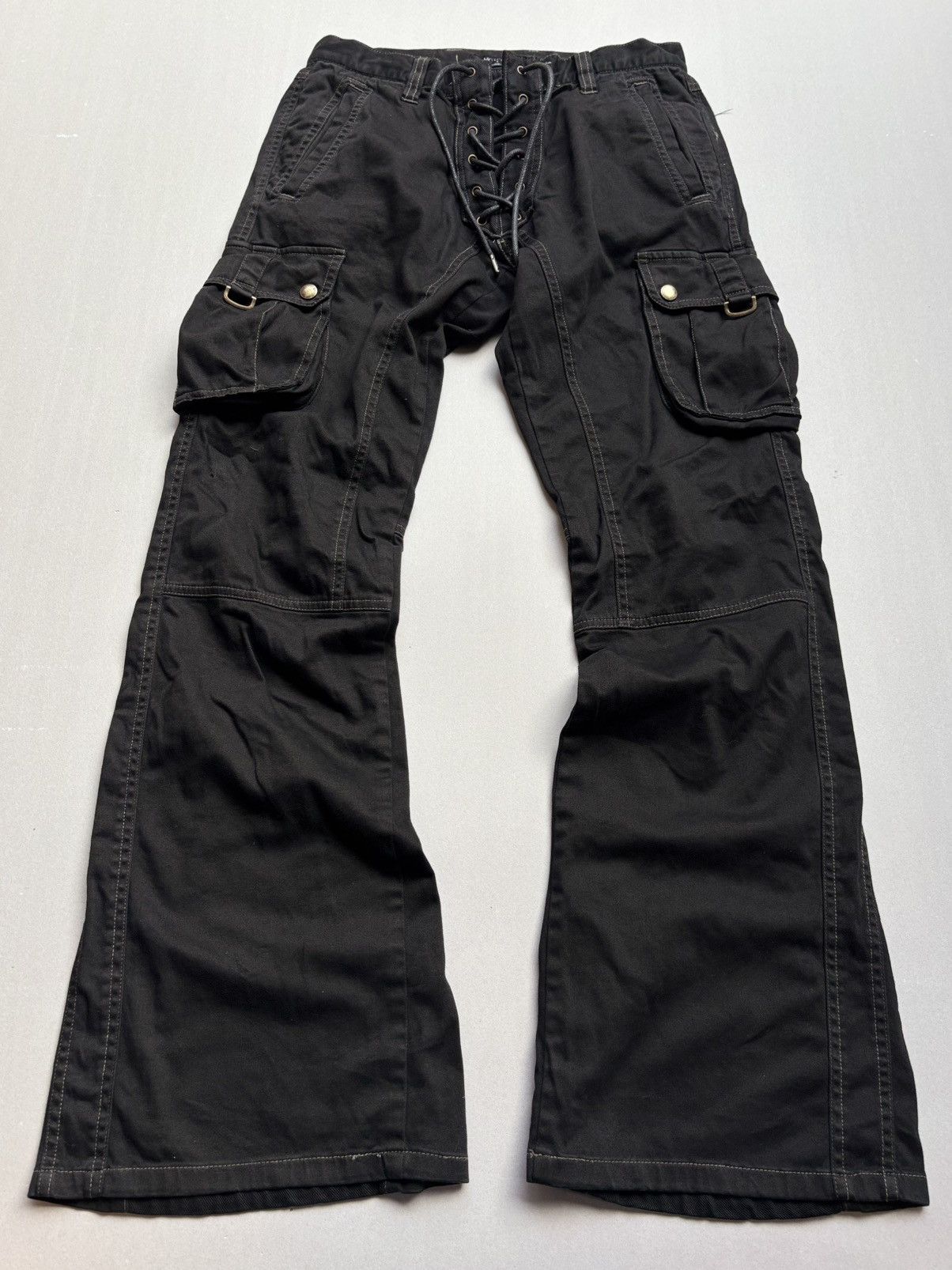 Japanese Brand MK KLEIN lace up flare cargo pants Size US 28 / EU 44 - 1 Thumbnail