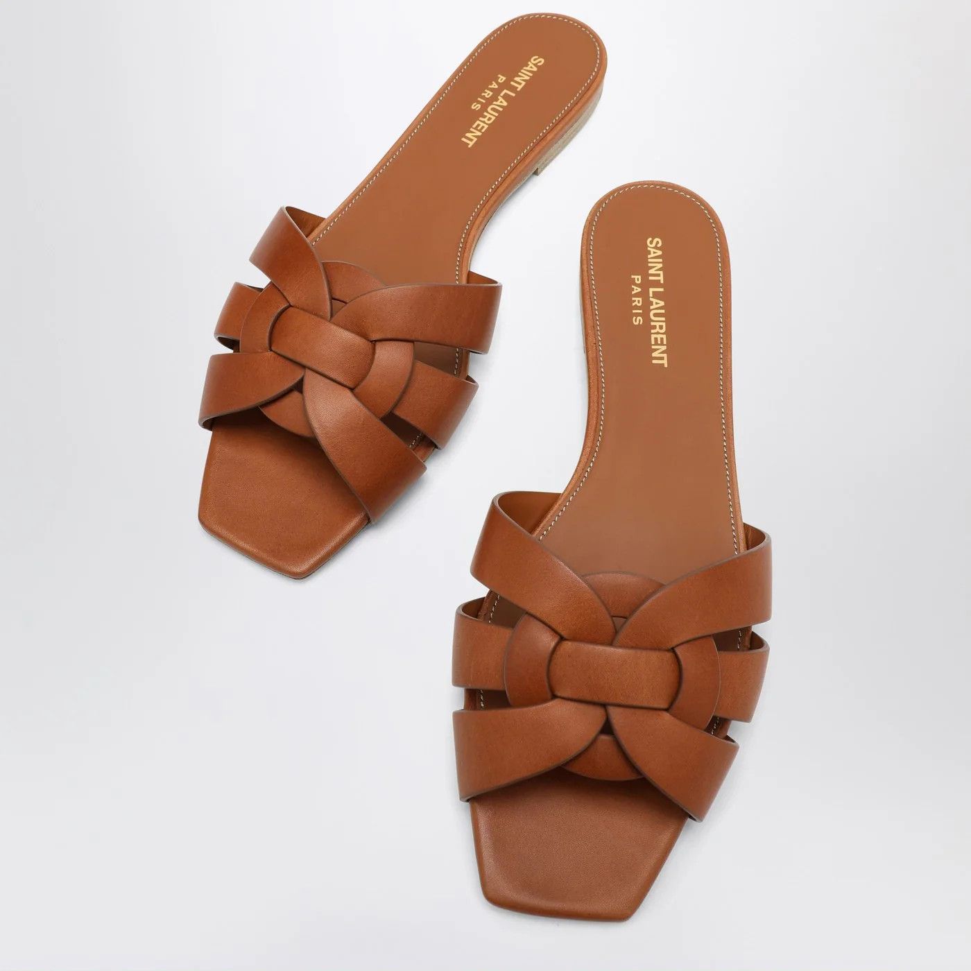 Saint Laurent Paris o1d2blof0526 Tribute Sandals Flat in Brown Size US 7 / IT 37 - 5 Thumbnail