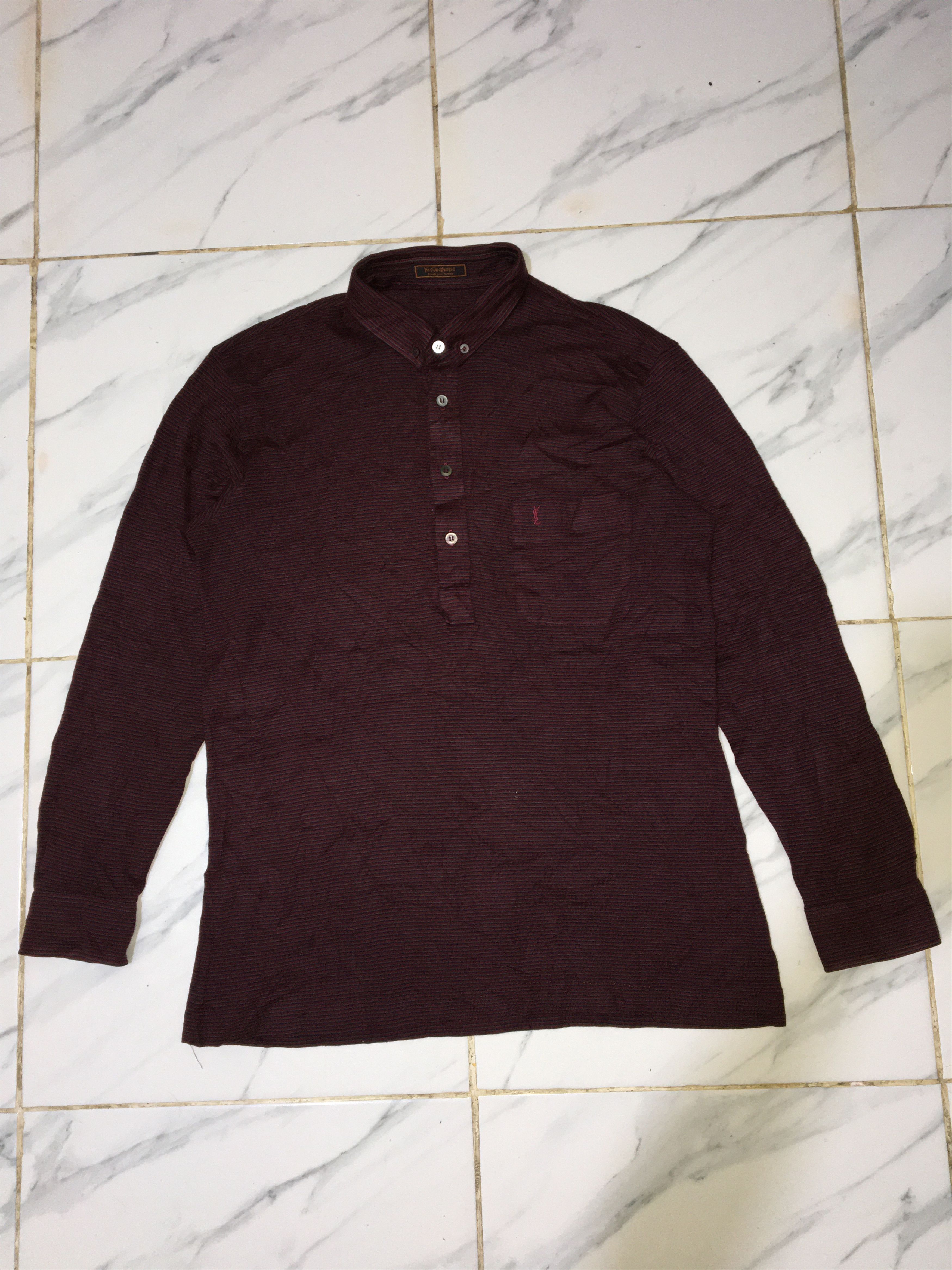 Yves Saint Laurent VINTAGE YVES SAINT LAURENT LONG SLEEVE POLO SHIRT Size US L / EU 52-54 / 3 - 1 Thumbnail