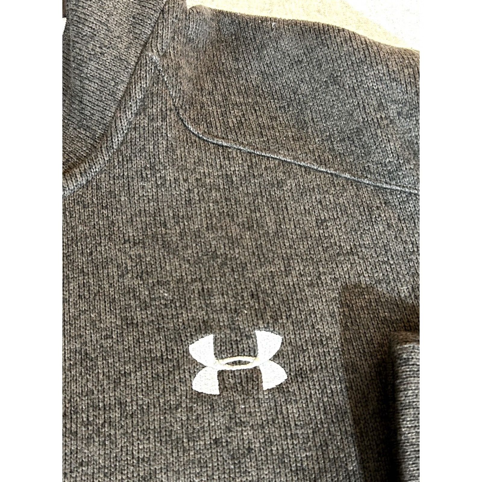 Under Armour Under Armour ColdGear Mens XL Gray Storm Fleece Pullover Mock Neck Raglan Sleeve Thermal 100% Polyester Size US XL / EU 56 / 4 - 2 Thumbnail