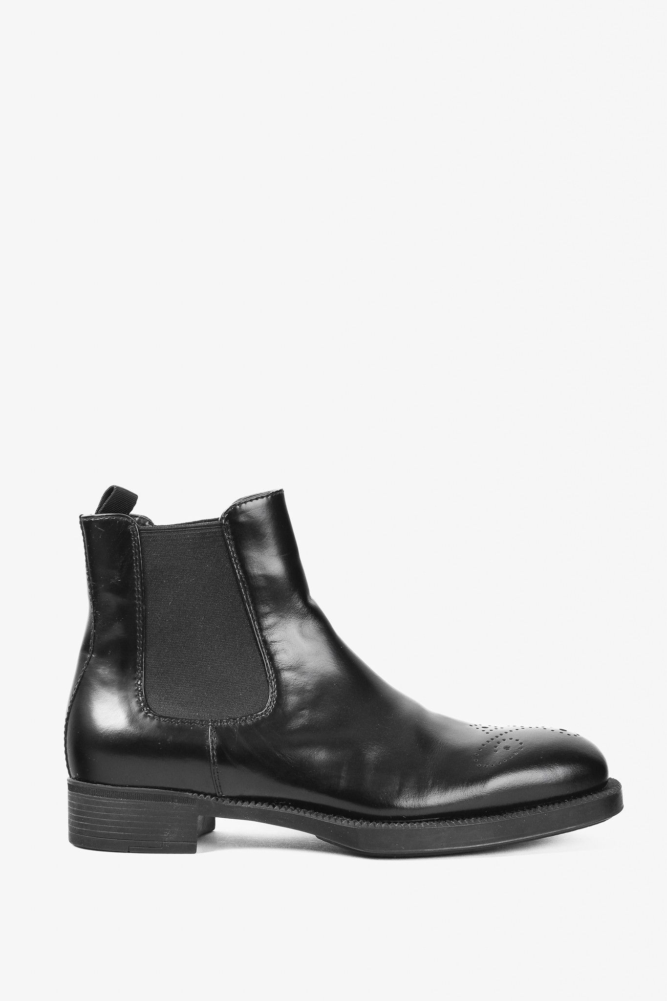 Prada Prada Black Brogue Chelsea Boots Size US 5.5 / IT 35.5 - 1 Thumbnail