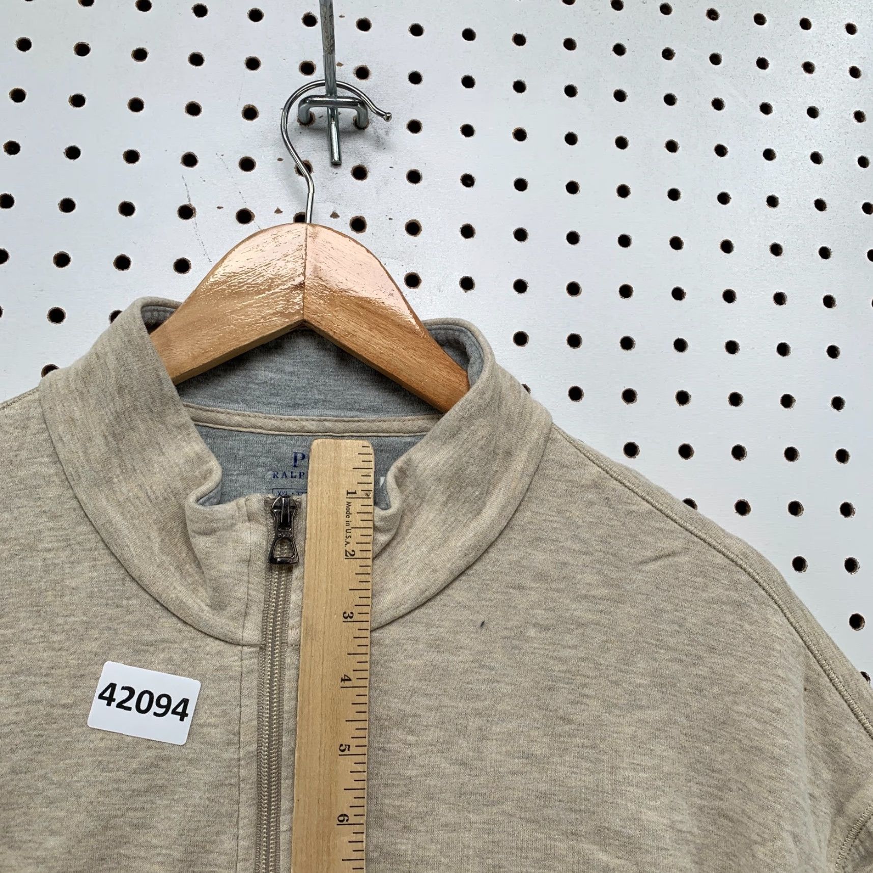 Polo Ralph Lauren Polo Ralph Lauren 1/4 Zip Pullover Sweater Mens 2XL Beige Solid Preppy Size US XXL / EU 58 / 5 - 6 Thumbnail