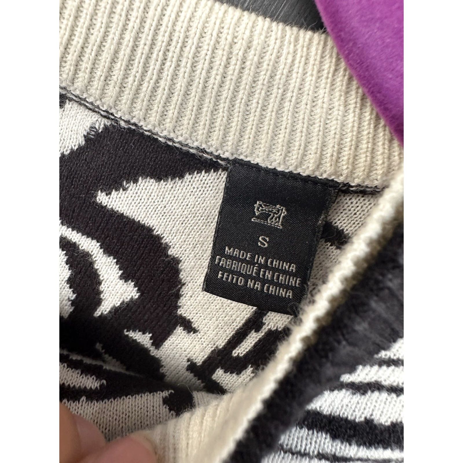 Scotch & Soda Scotch & Soda Sweater Men S Floral Black White Cotton Jacquard Patterned Pullover Size US S / EU 44-46 / 1 - 3 Thumbnail