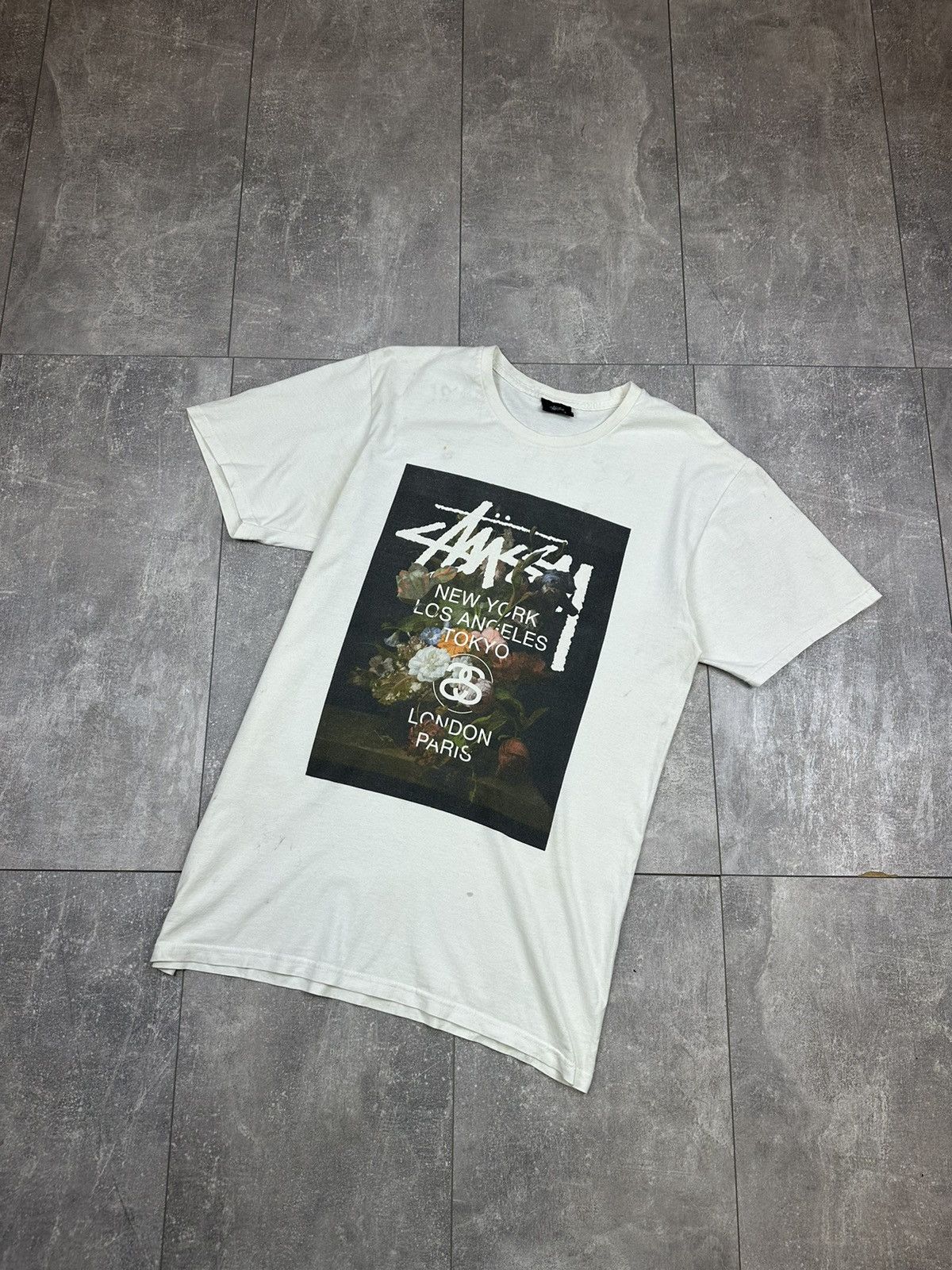 Stussy Flower T Shirt White | Grailed