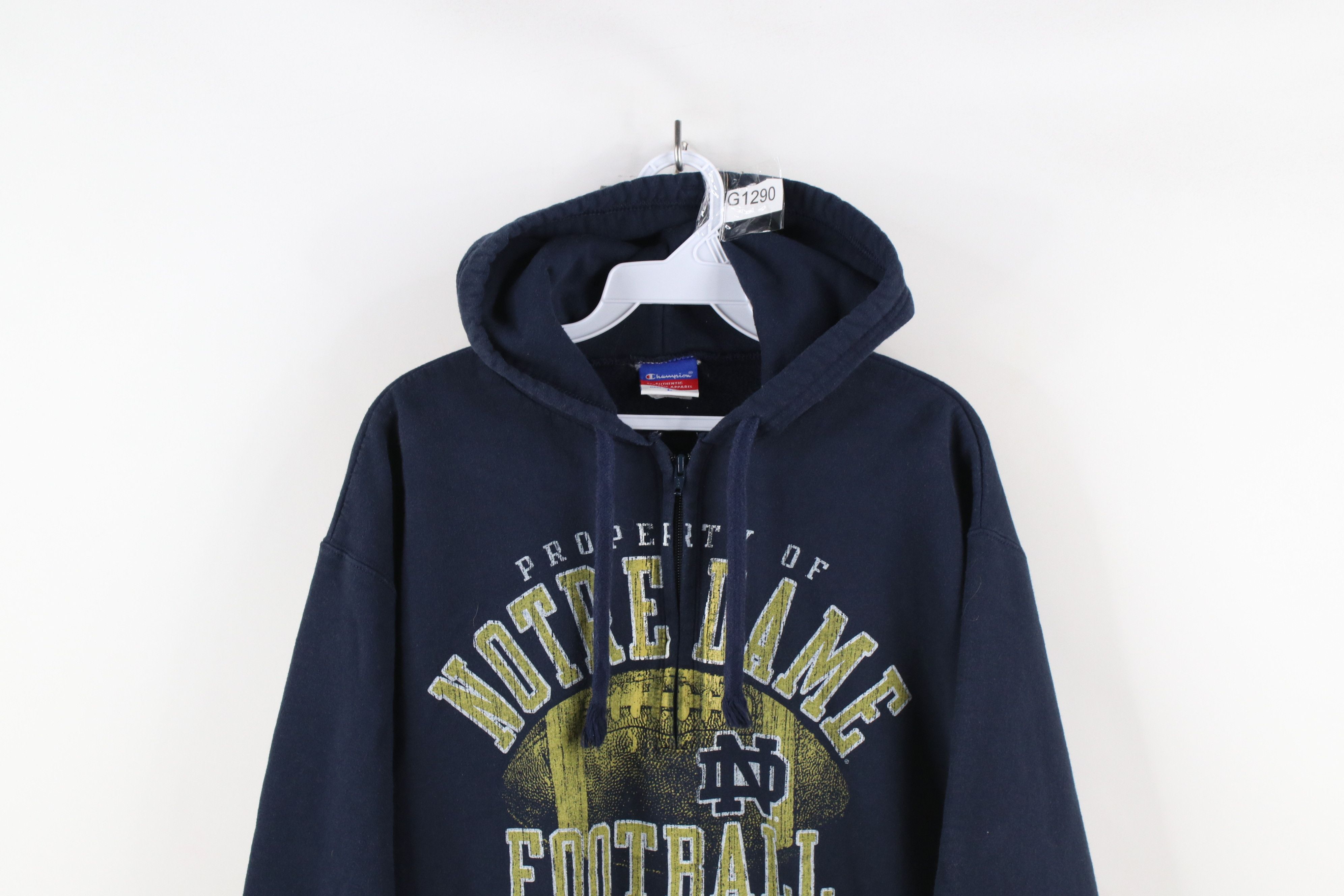 Champion × Vintage Vintage Champion Dame University Football Half Zip Hoodie Size US L / EU 52-54 / 3 - 2 Thumbnail