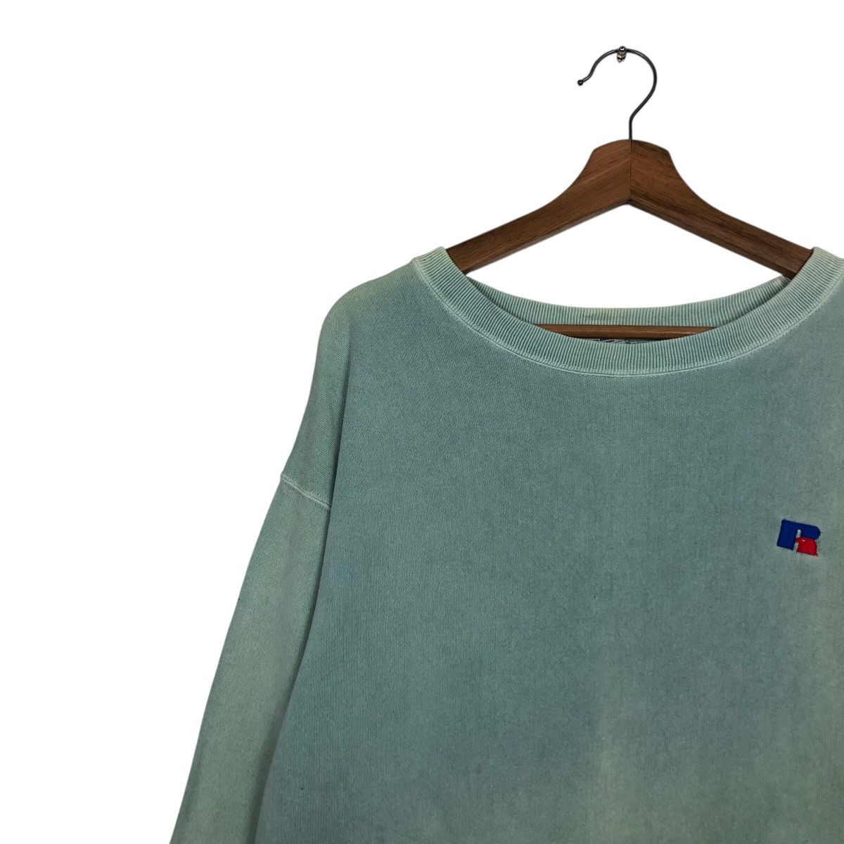 Japanese Brand Vintage Russell Athletic Green Sweatshirt FadedWash Crewneck Size US M / EU 48-50 / 2 - 8 Thumbnail