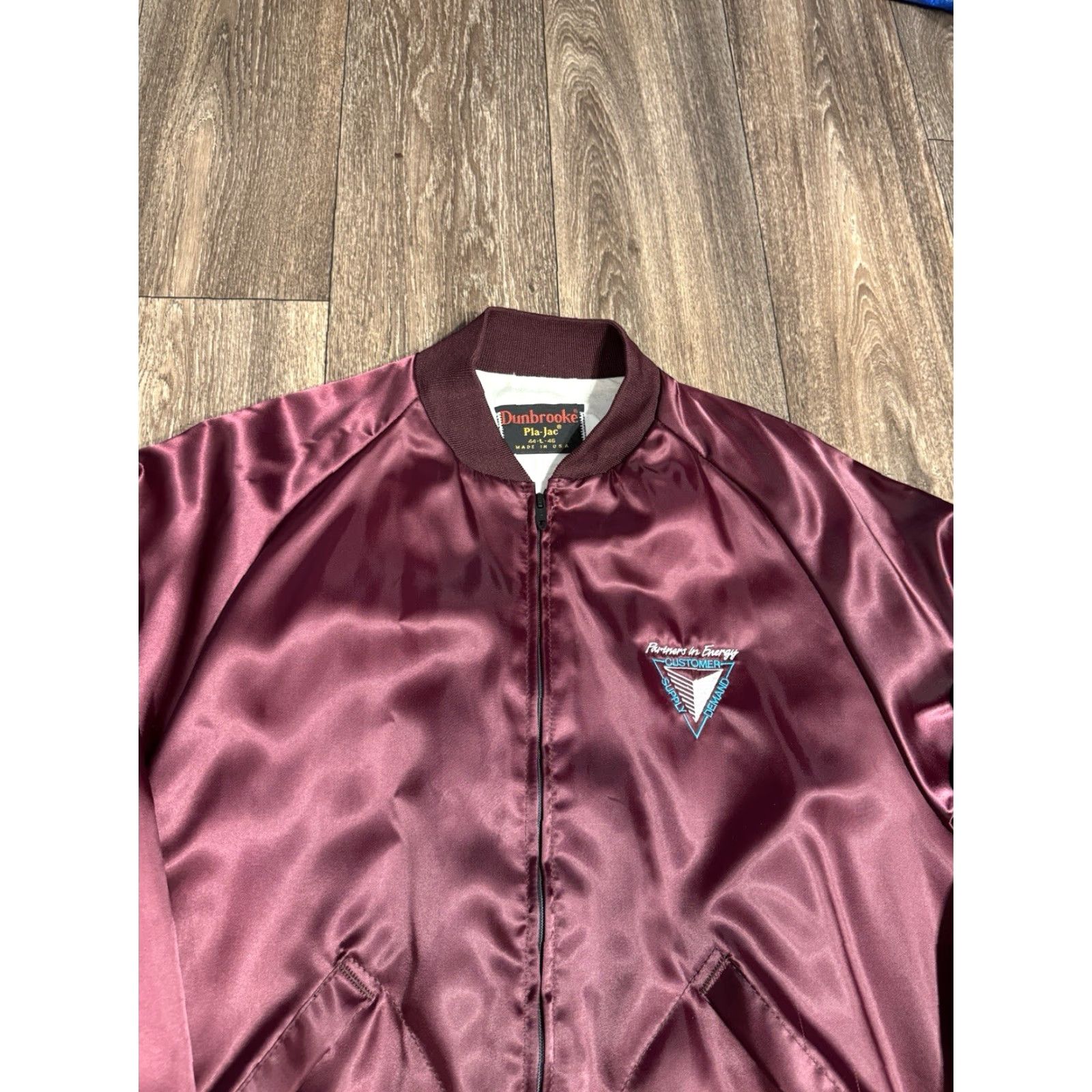 Dunbrooke VINTAGE Power Company Red Bomber Jacket Dunbrooke Pla-Jac Large L Unisex Adults Size US L / EU 52-54 / 3 - 5 Thumbnail