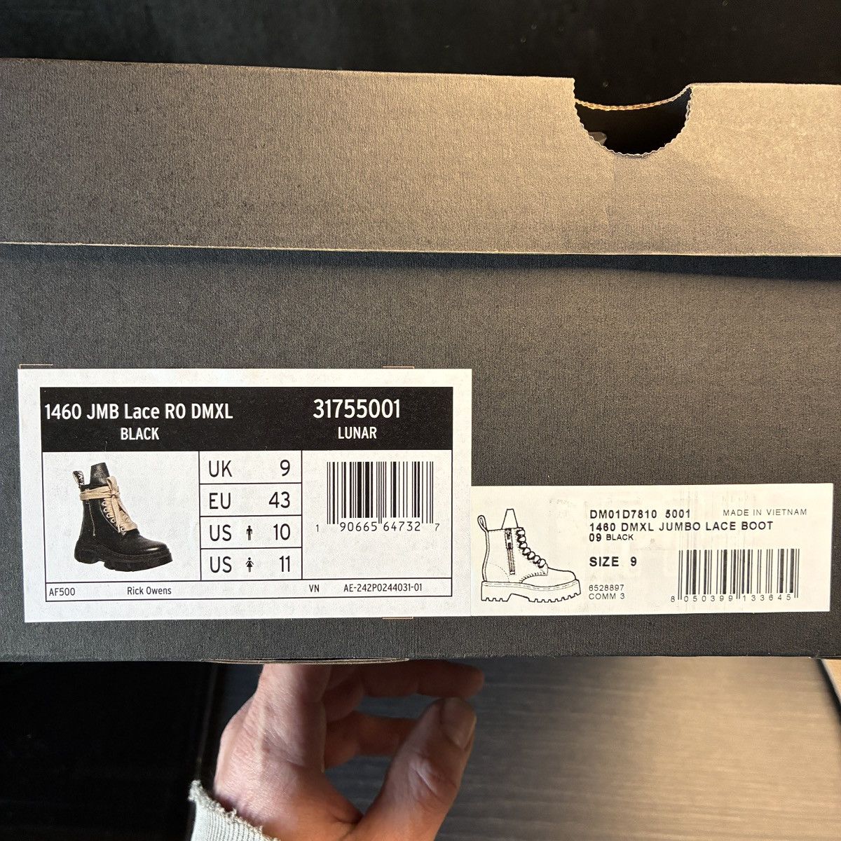 RICK OWENS DOC MARTINS MEGA LACE