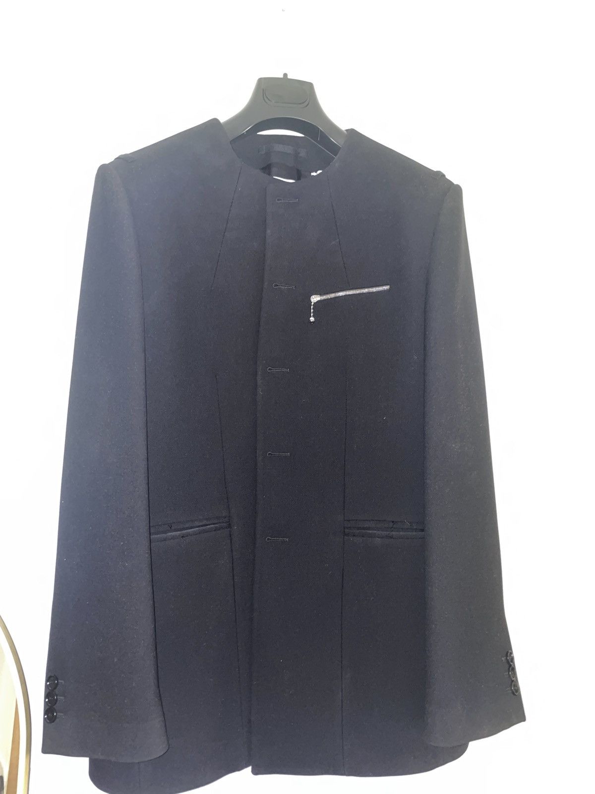 Burberry Burberry Black Collarless Blazer Size 50R - 4 Thumbnail