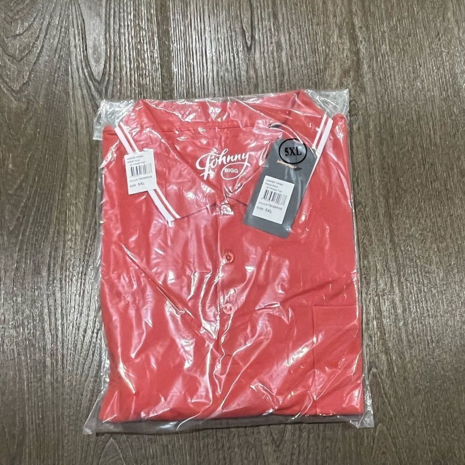 Vintage NWT Johnny Bigg Harper Tipped Pique Polo Shirt Tangerine 5X Size US XXL / EU 58 / 5 - 4 Thumbnail