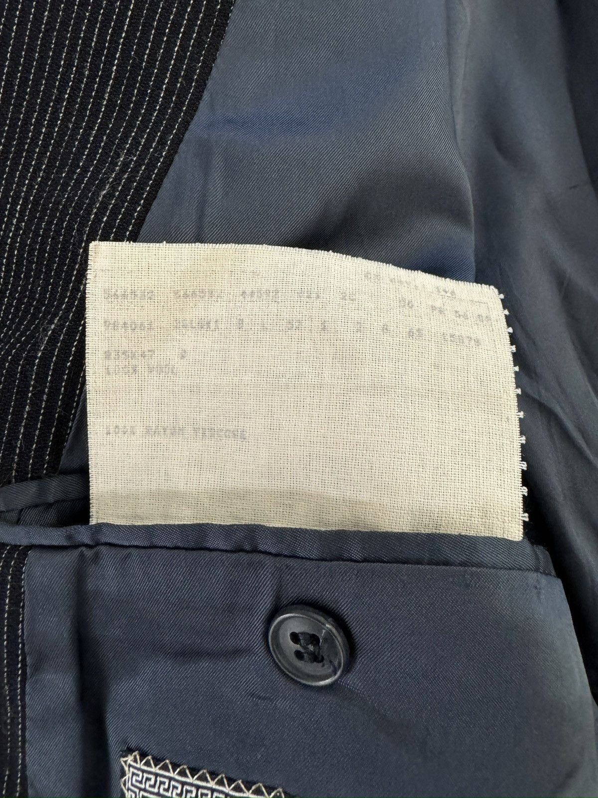 Versace VERSACE CLASSIC V2 Striped DB 6 Button Suit in Black 42R Size 44R - 12 Thumbnail