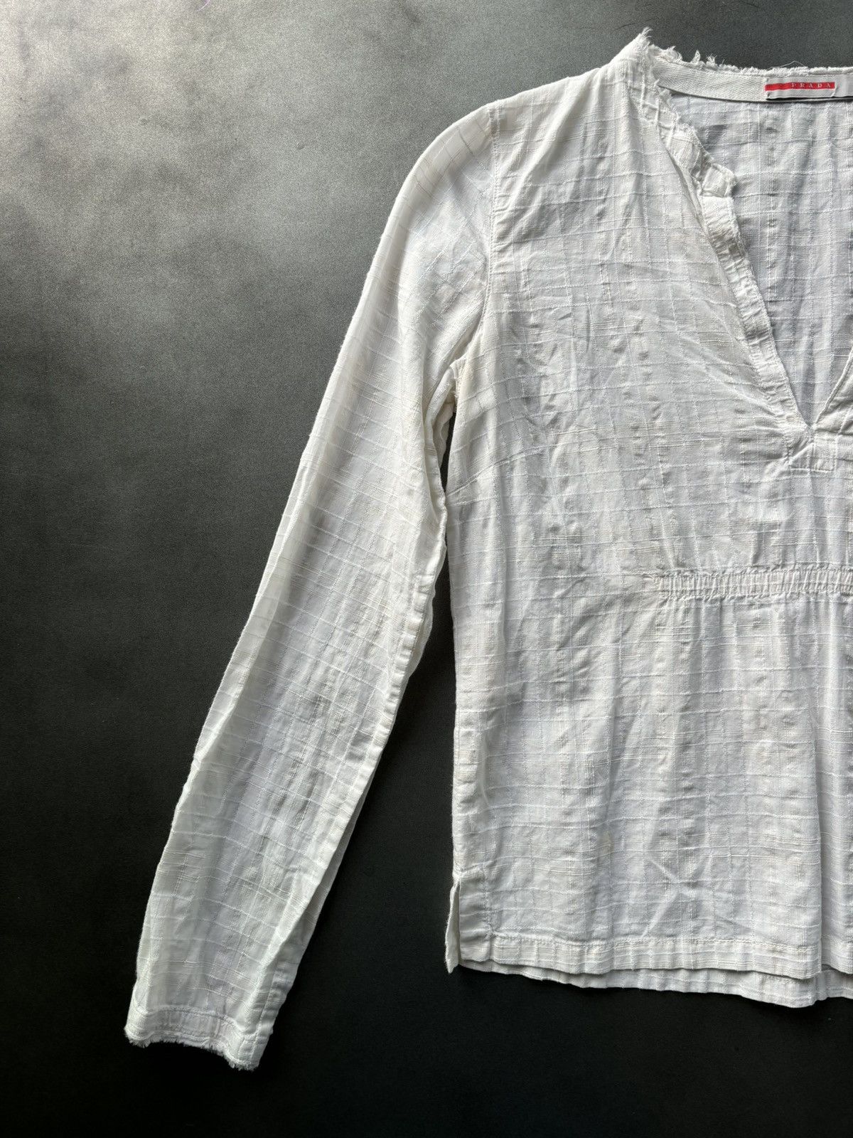 Prada 2000s Prada Sport Shirt Vintage Linen Cotton Sheer Zipper 40 Size S / US 4 / IT 40 - 21 Thumbnail