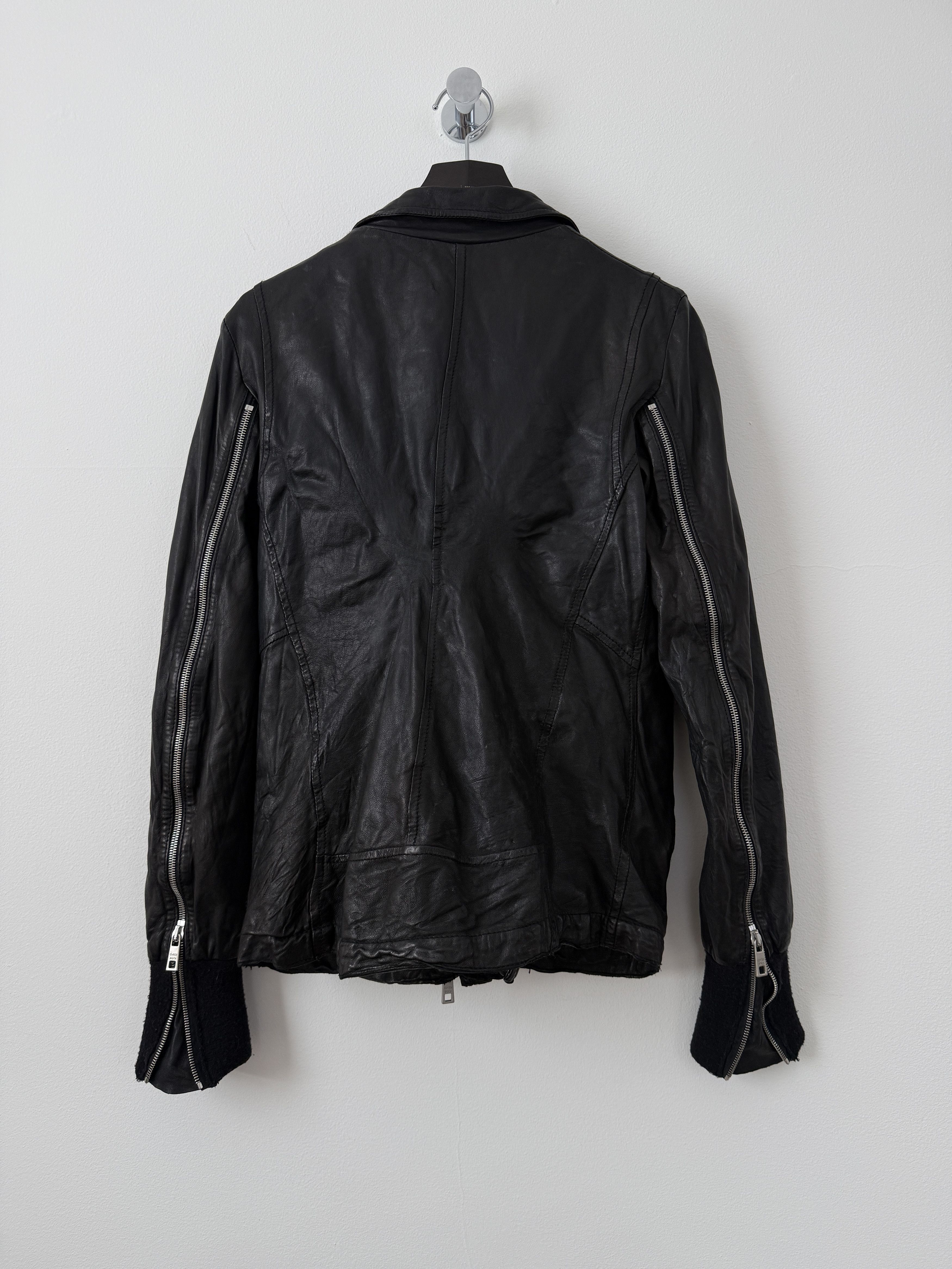 Giorgio Brato Leather Zipper Moto Jacket Size M / US 6-8 / IT 42-44 - 3 Thumbnail