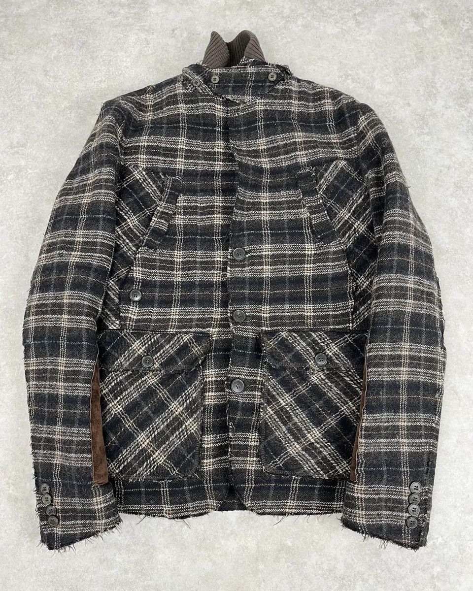 Dolce & Gabbana 2000s Dolce & Gabbana Brown Checkered Hybrid Wool Jacket Size 44R - 1 Thumbnail