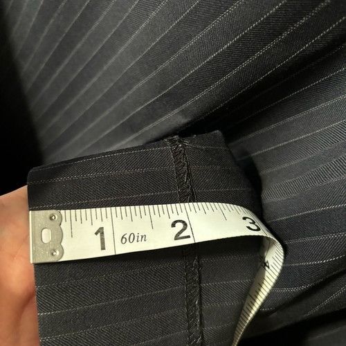 Jos. A. Bank Jos. A. Bank Mens 44L Navy Striped 100% Wool 2 Piece Suit Wi Size 44L - 20 Thumbnail