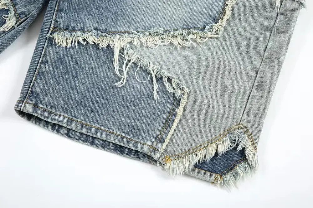 Jean Hype Stars Patchwork Baggy Washed Shorts Jean Y2k Size US 30 / EU 46 - 8 Thumbnail