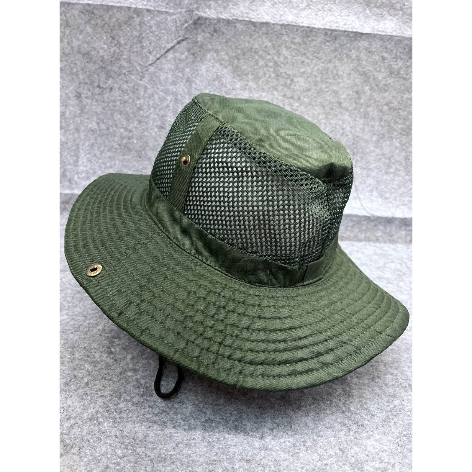 Vintage Sun Bucket Hat Adult Large Green Polyester Blend Fish Hike Camp Beach Outdoor Size ONE SIZE - 5 Thumbnail