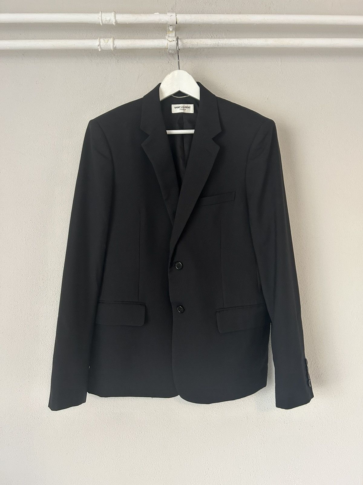 Saint Laurent Paris Black Wool Blazer Size US M / EU 48-50 / 2 - 2 Thumbnail