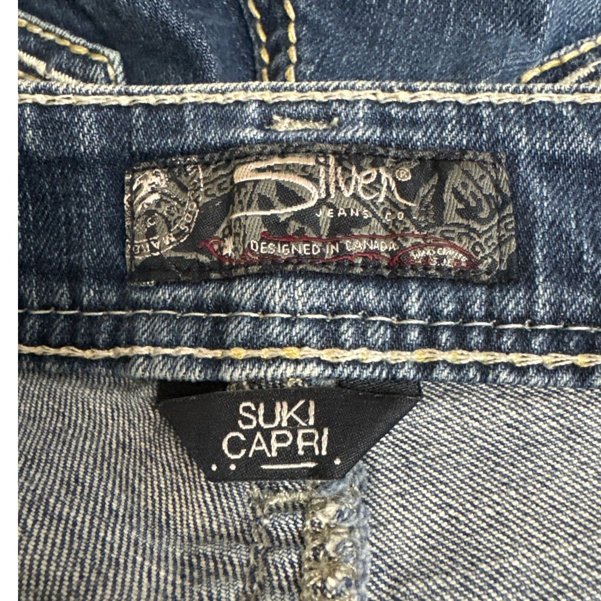 Silver Jeans Co. Silver jeans Co. Suki Capri Jeans W 31 Embroidered Pockets Size 31" - 6 Thumbnail