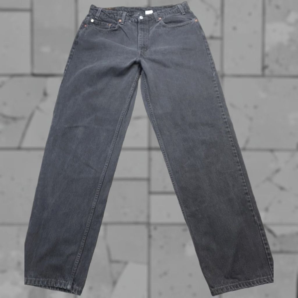 Levi's VINTAGE Levi's 550 Jeans 36 x 33 Black Zip Fly Relaxed Taper Men 36 Regular Inseam 33 Levi's 550 Denim Cotton Jeans 1998 Black Mens Size US 36 / EU 52 - 1 Thumbnail