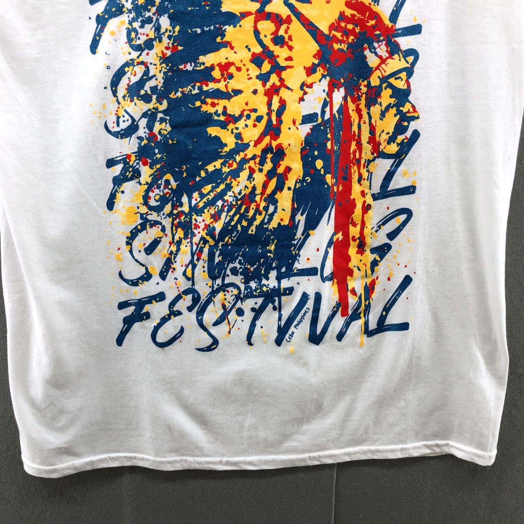 Vintage Islands Sinulog Festival Philippines Graphic T Shirt Unisex Medium M Mens White Cotton Crew Neck Short Sleeve NWT Size US M / EU 48-50 / 2 - 3 Thumbnail