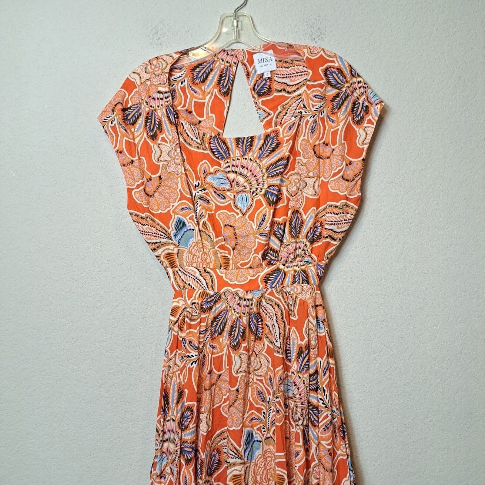 MISA Los Angeles MISA Los Angeles Dana Maxi Dress Tangerine Floral Backless L Size L / US 10 / IT 46 - 5 Thumbnail