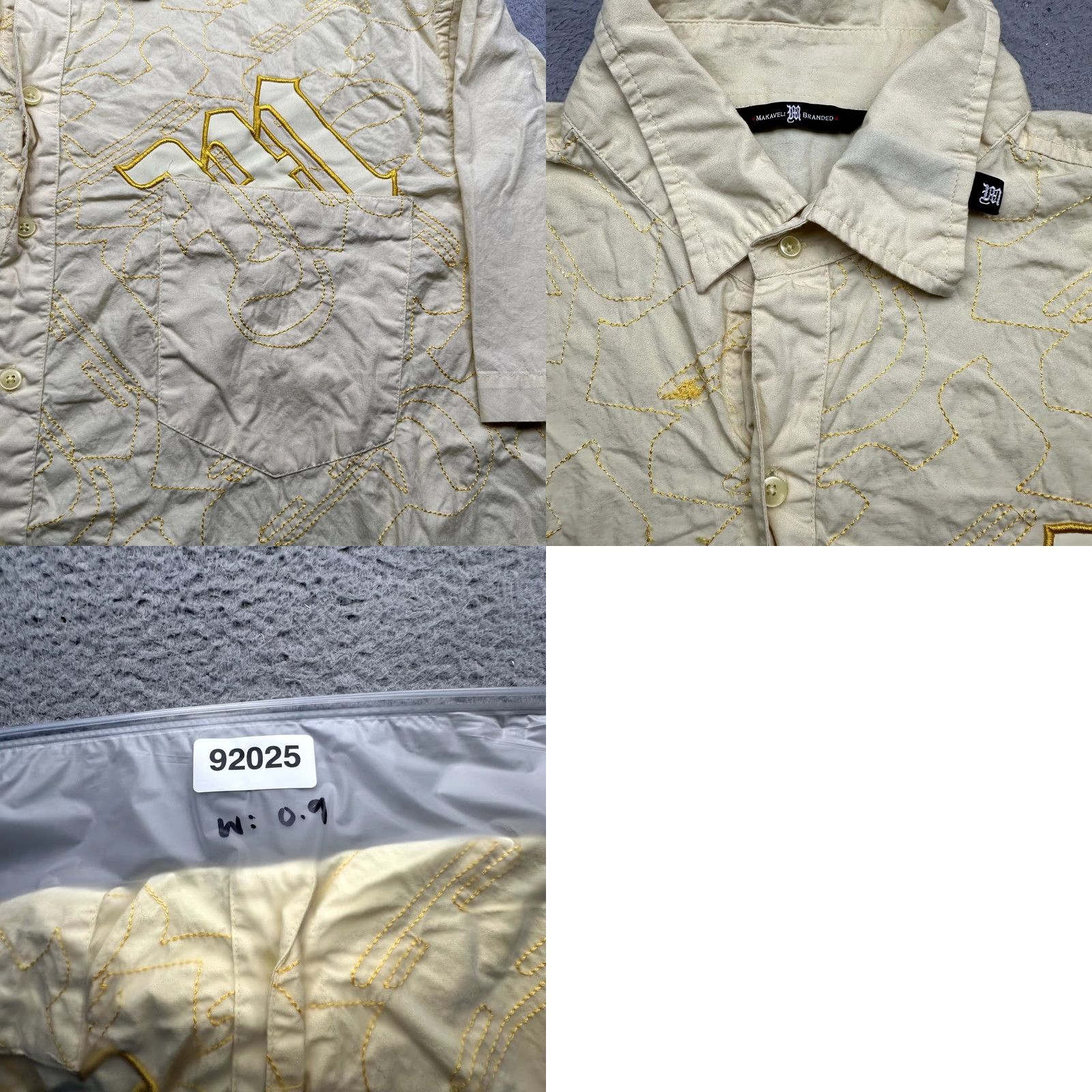 Vintage VINTAGE Makaveli Tupac Embroidered Button Shirt Mens 3XL Short Sleeve Yellow Size US XXL / EU 58 / 5 - 8 Thumbnail