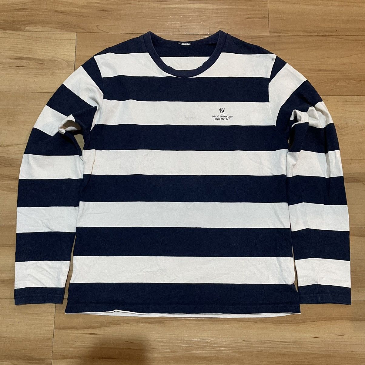Japanese Brand Radiall undead smokin club down beat 247 striped t shirt Size US S / EU 44-46 / 1 - 1 Thumbnail