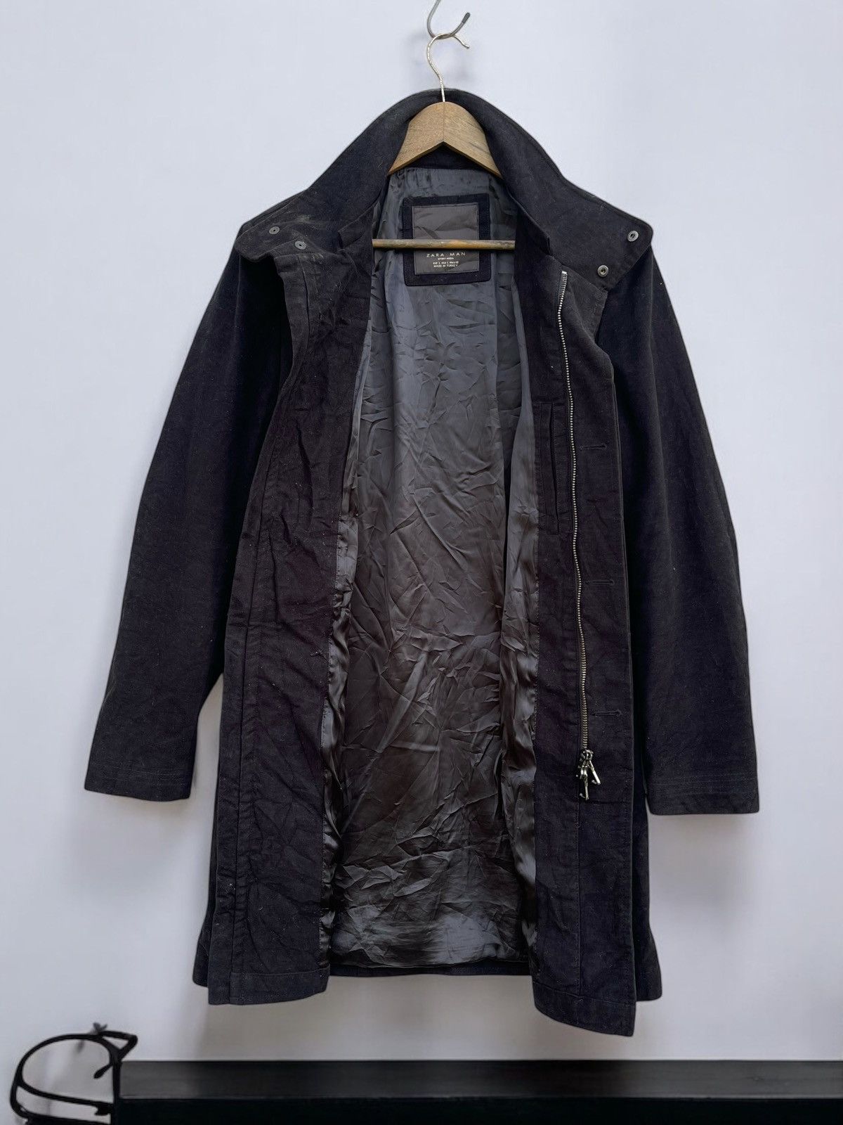 Zara ZARA MAN SUPER BLACK VELVET COAT/JACKET Size US L / EU 52-54 / 3 - 3 Thumbnail